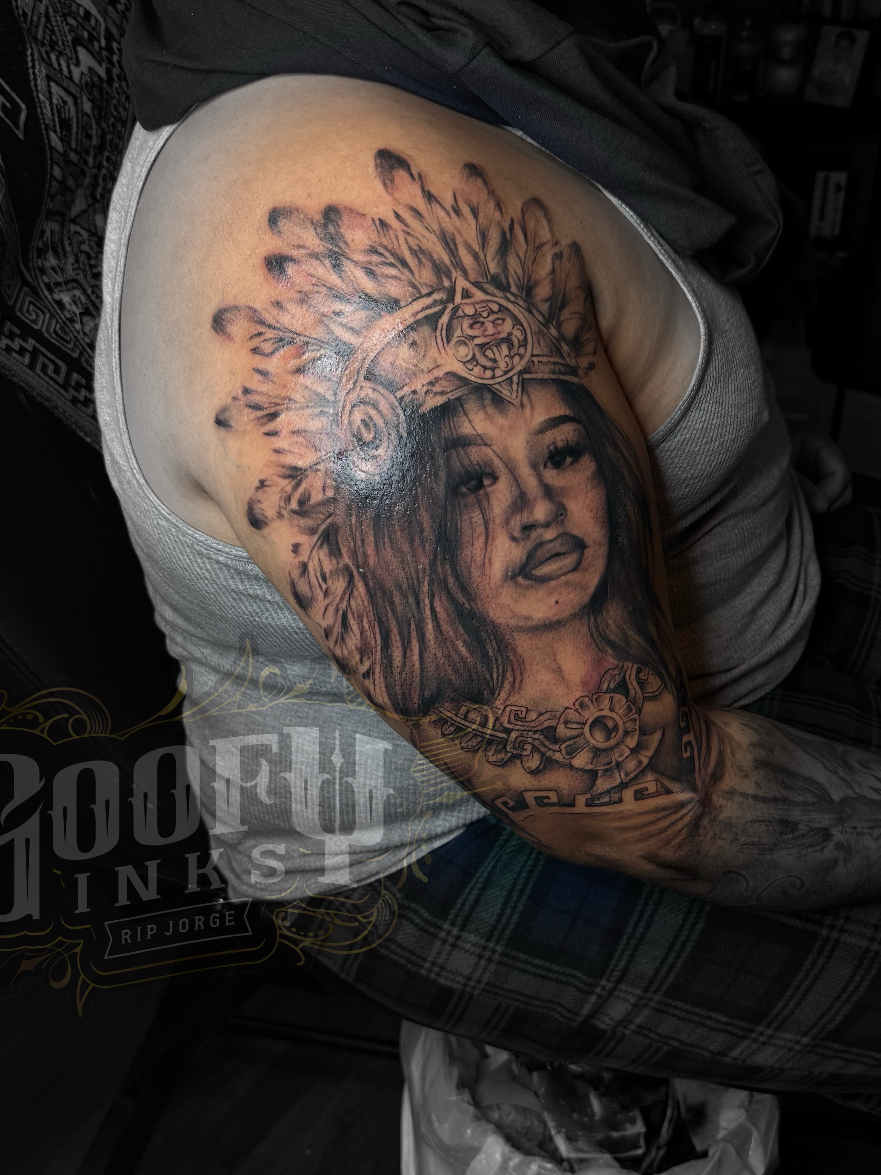 Tattoo by @goofyinks — black_and_grey, realism