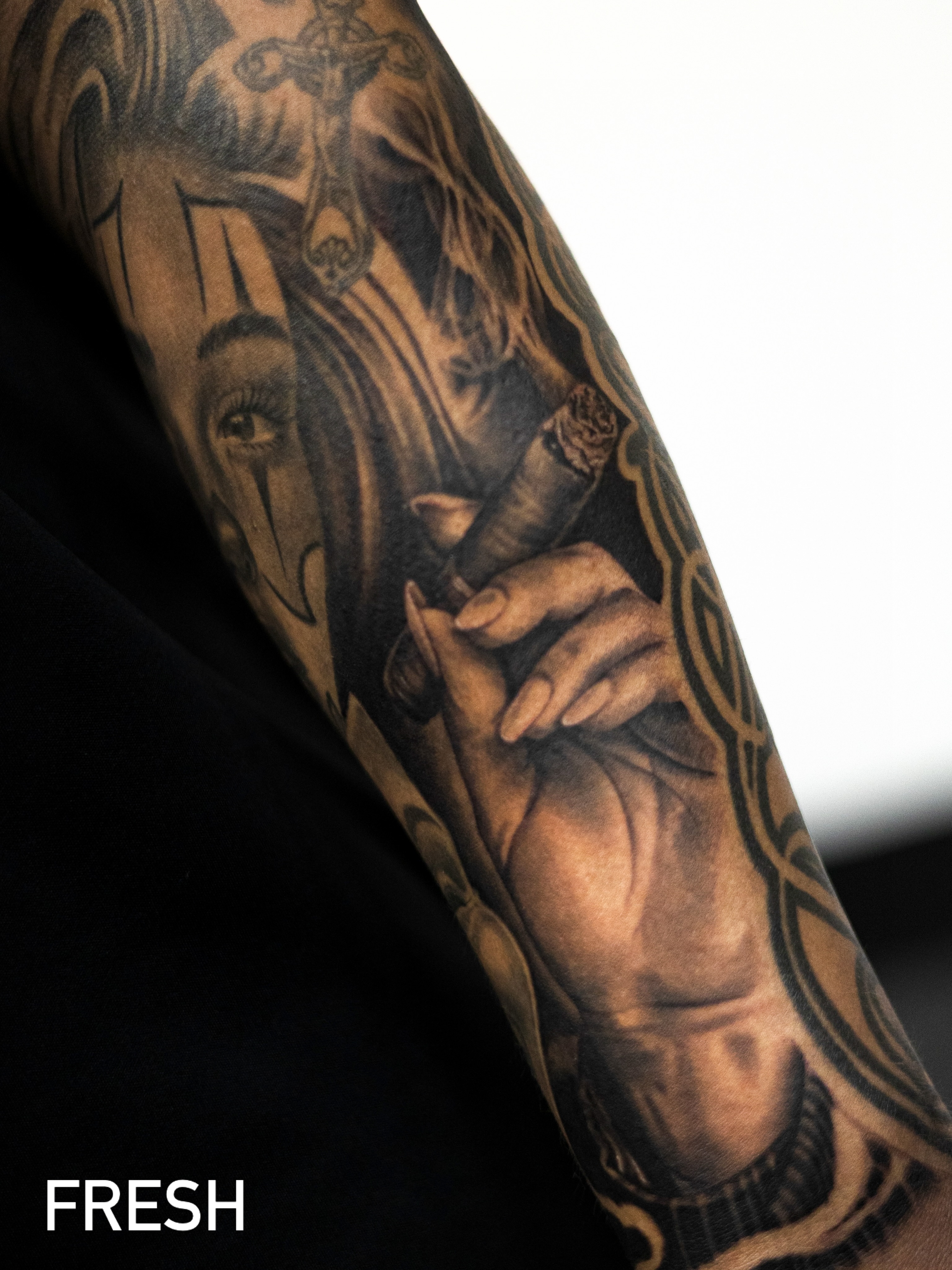Tattoo by @salazar_ink — realism, black_and_grey