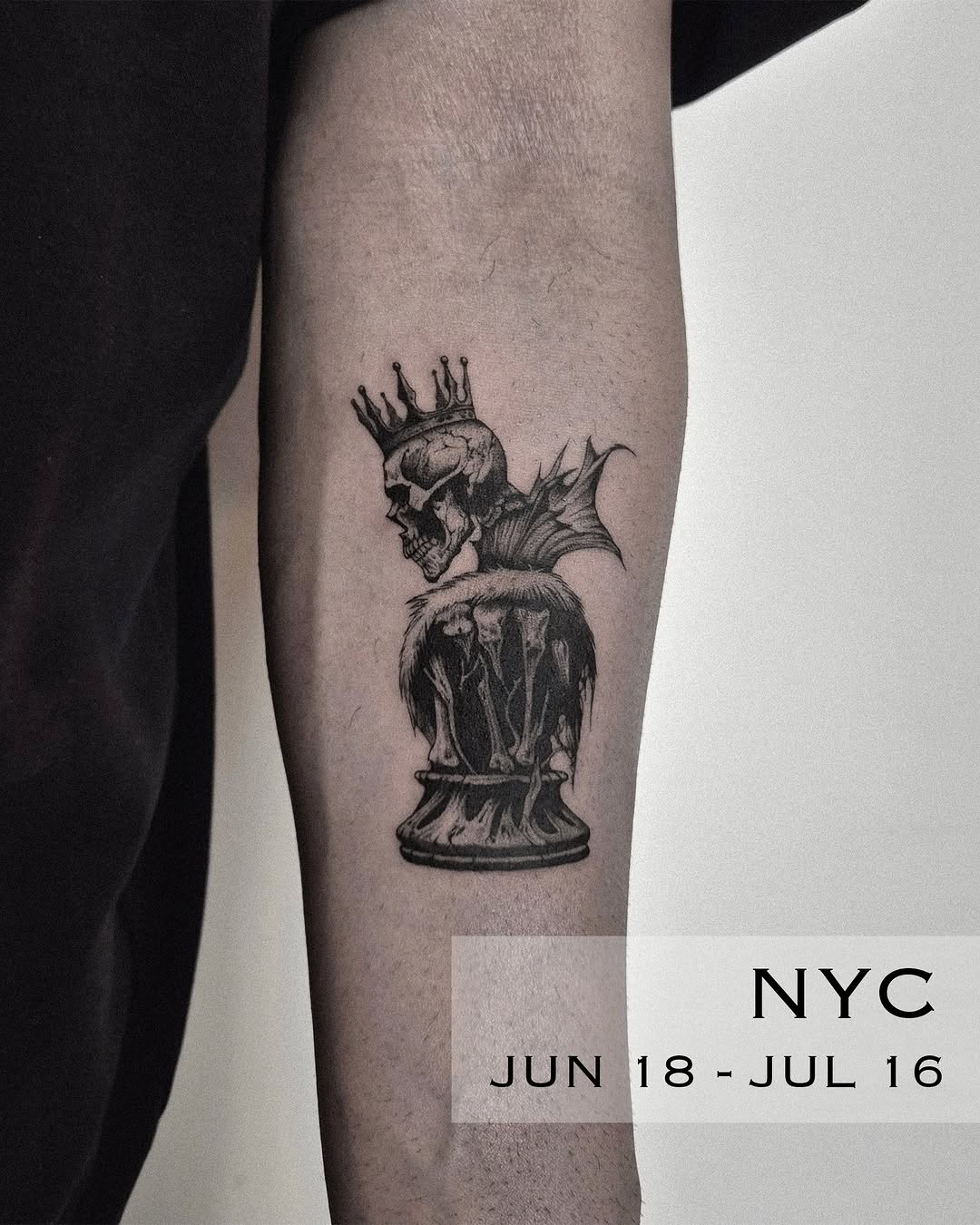Tattoo by @melo_tatt — black_and_grey, dark_realism