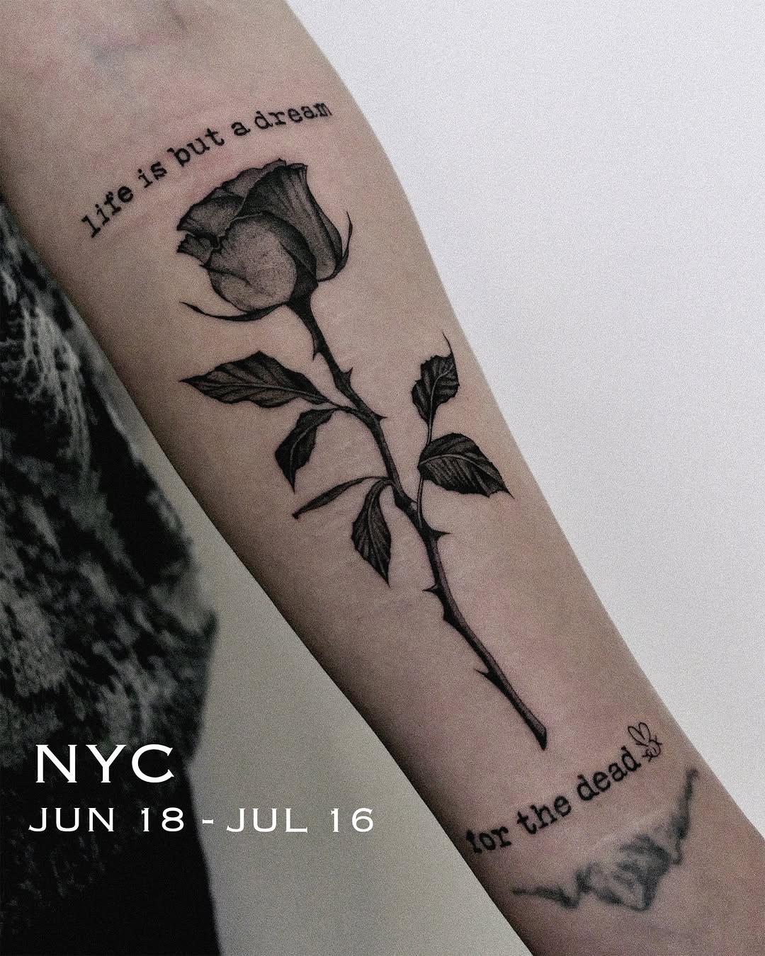 Tattoo by @melo_tatt — black_and_grey, lettering_script