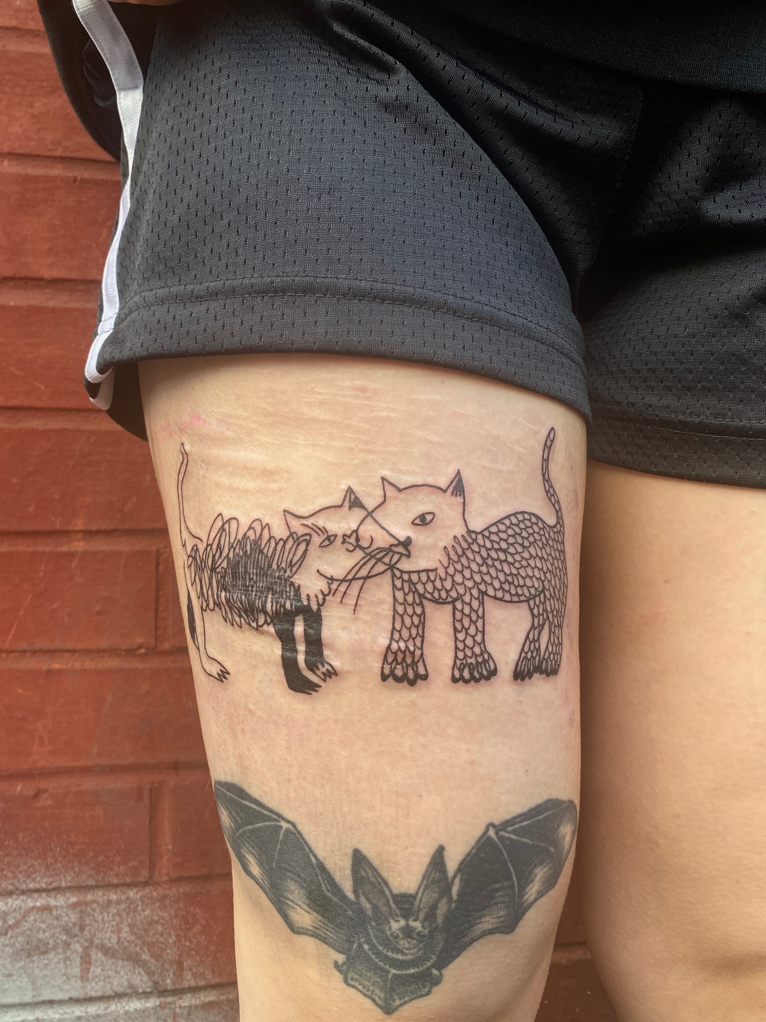 Tattoo by @kyklothymia — black_and_grey