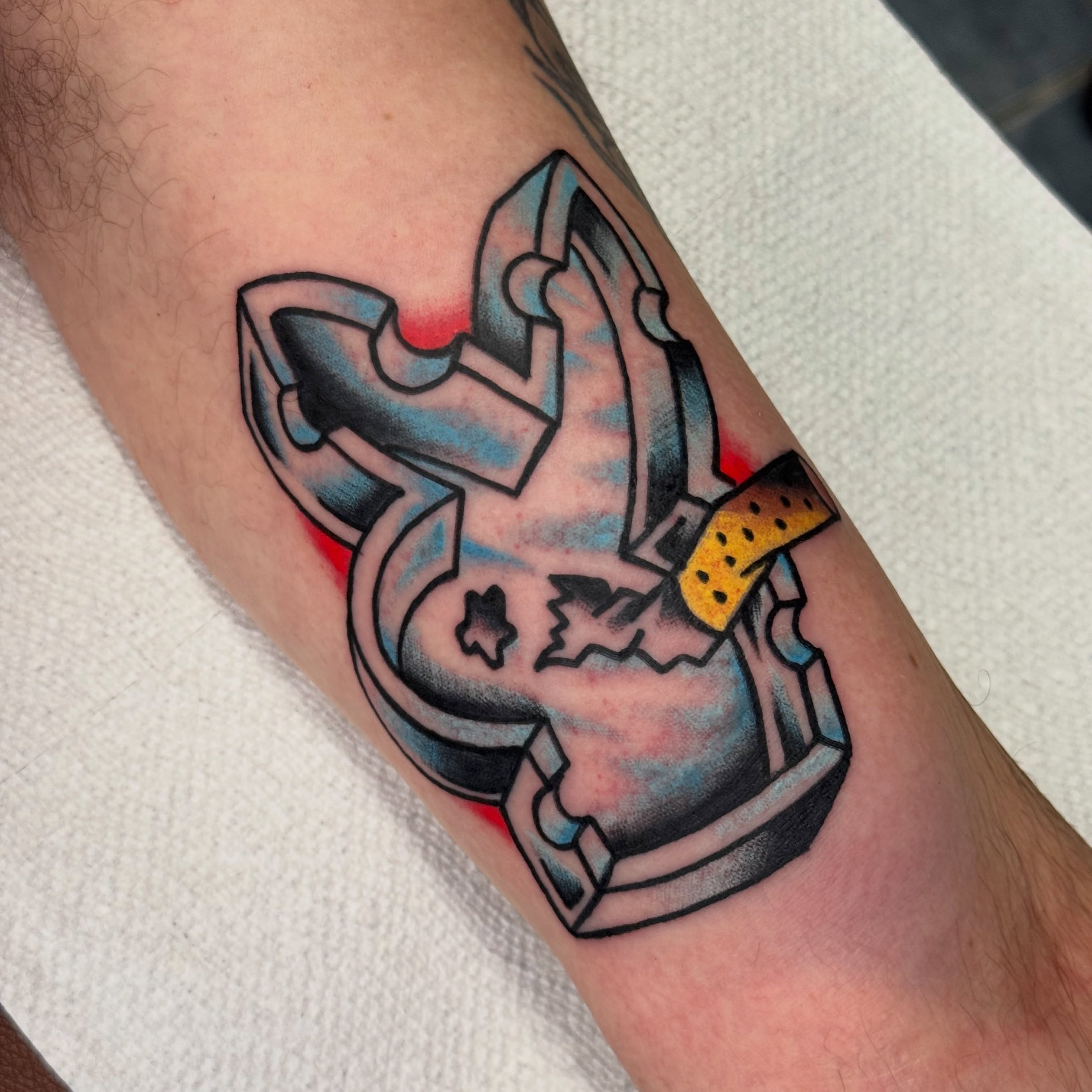 Anchor American traditional tattoo on the forearm by Kenny Kastro