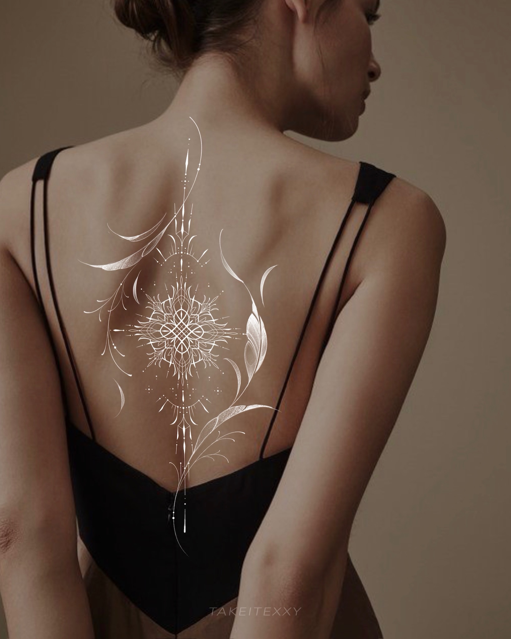 Geometric design geometric tattoo on the back by Easy