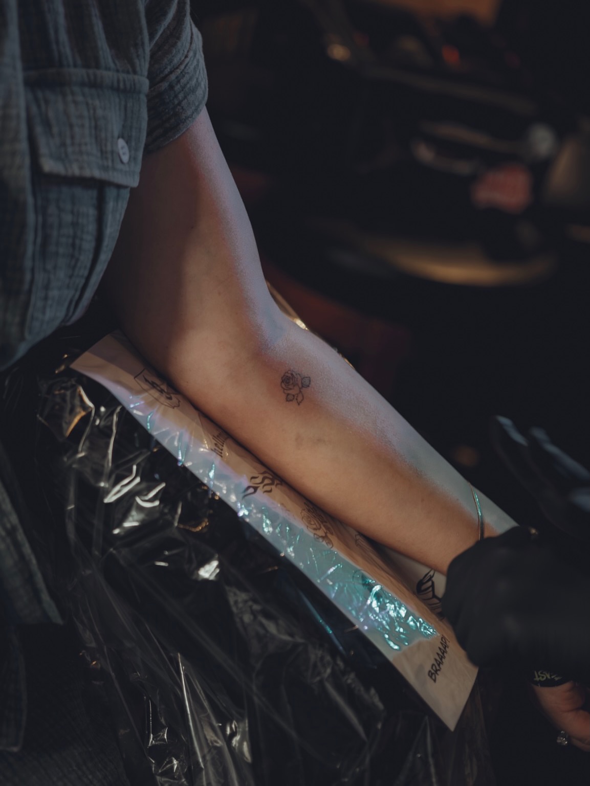Rose black and grey tattoo on the forearm by Ryleigh Benjamin