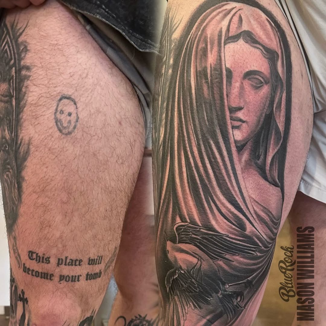 Tattoo by @arclighttattoo — realism, black_and_grey