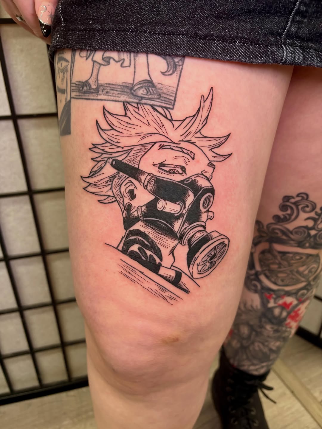 Tattoo by @kreidtattoo — anime, blackwork