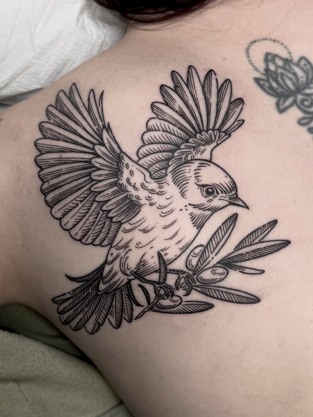 Tattoo by @darkhatchings — illustrative, black_and_grey