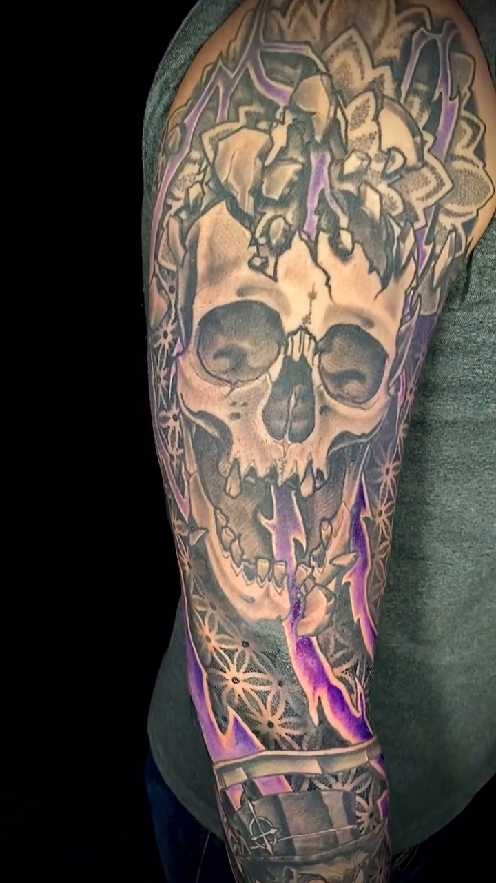 Tattoo by @josh_st_tat2 — black_and_grey, geometric