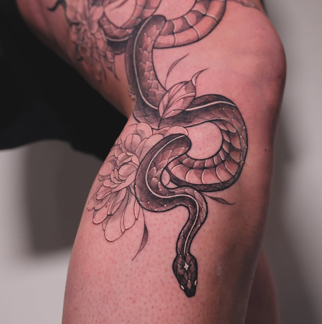 Tattoo by @velvet_corpse — black_and_grey, realism