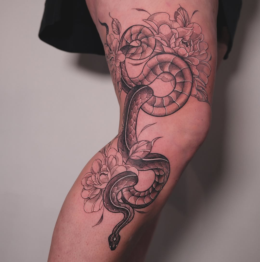 Tattoo by @velvet_corpse — black_and_grey, realism