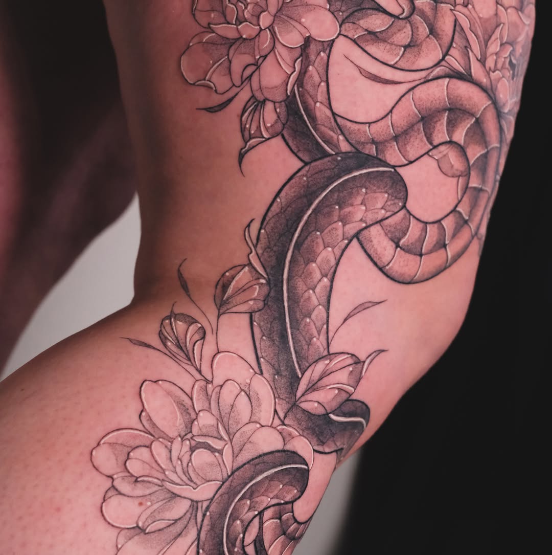 Tattoo by @velvet_corpse — japanese_irezumi, black_and_grey