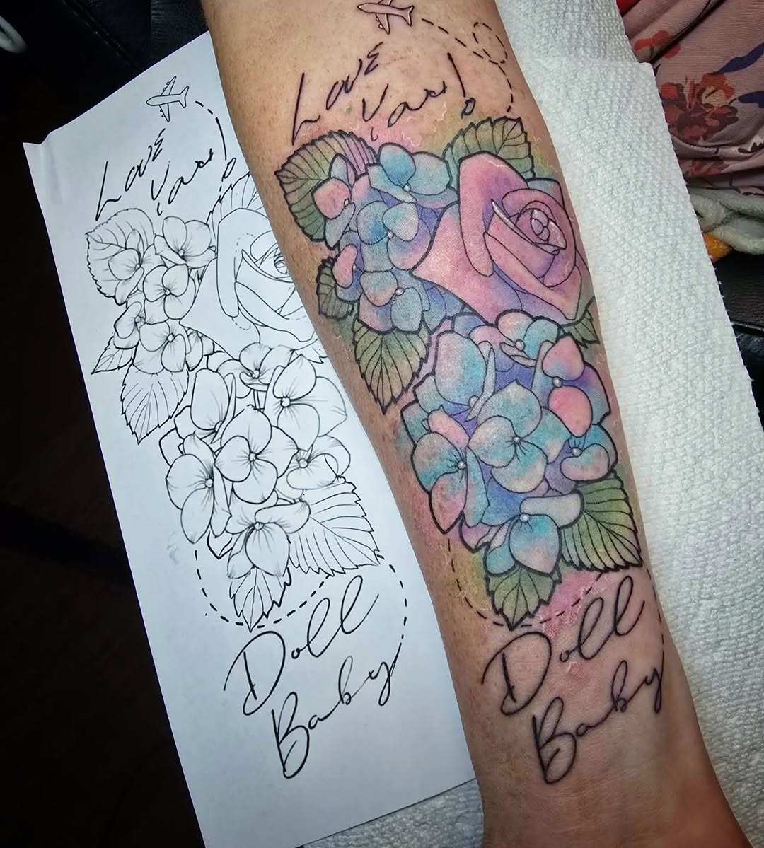 Tattoo by @jen_ink — fine_line, watercolor