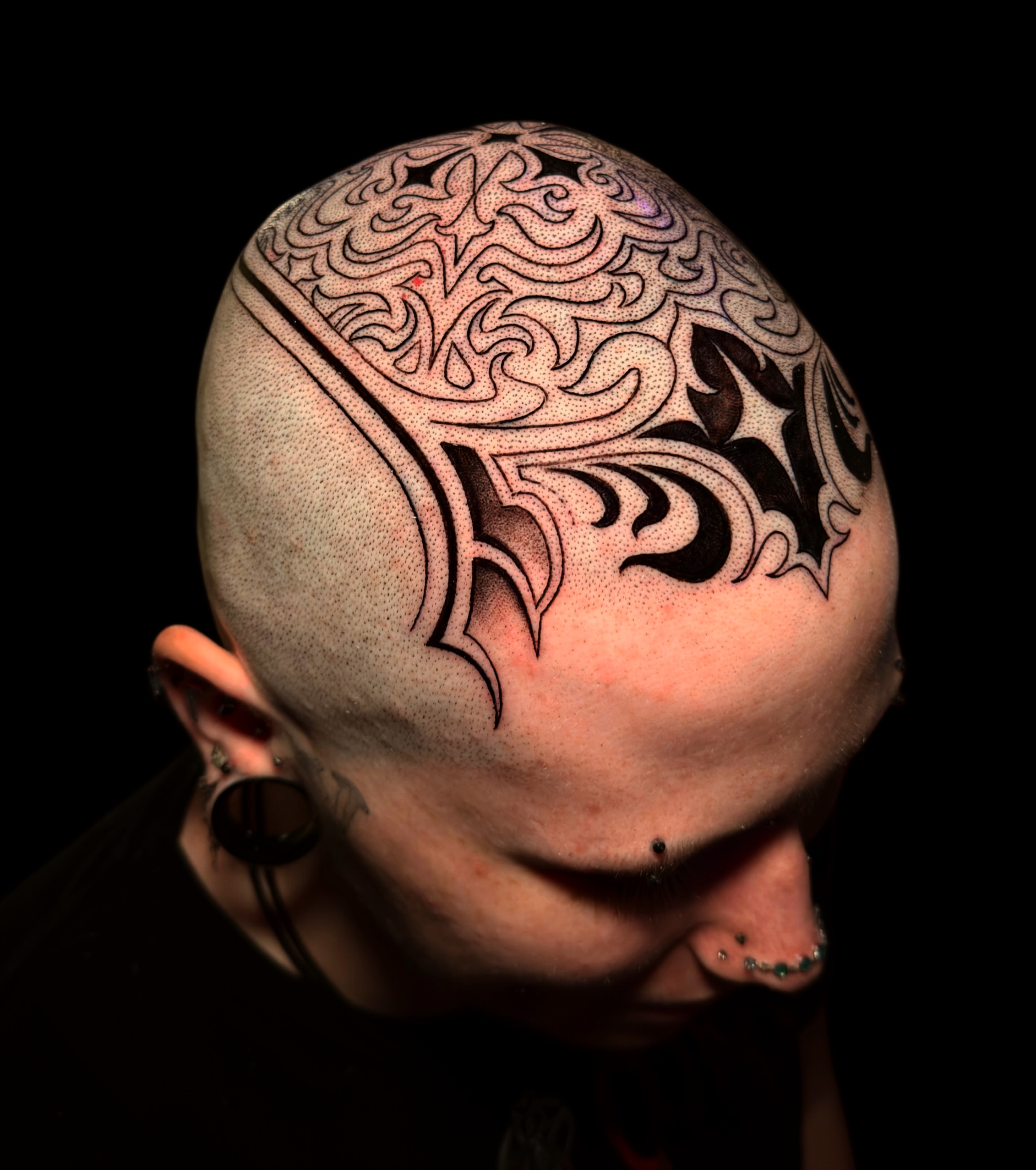 Tattoo by @inkdbydmo — dotwork, tribal