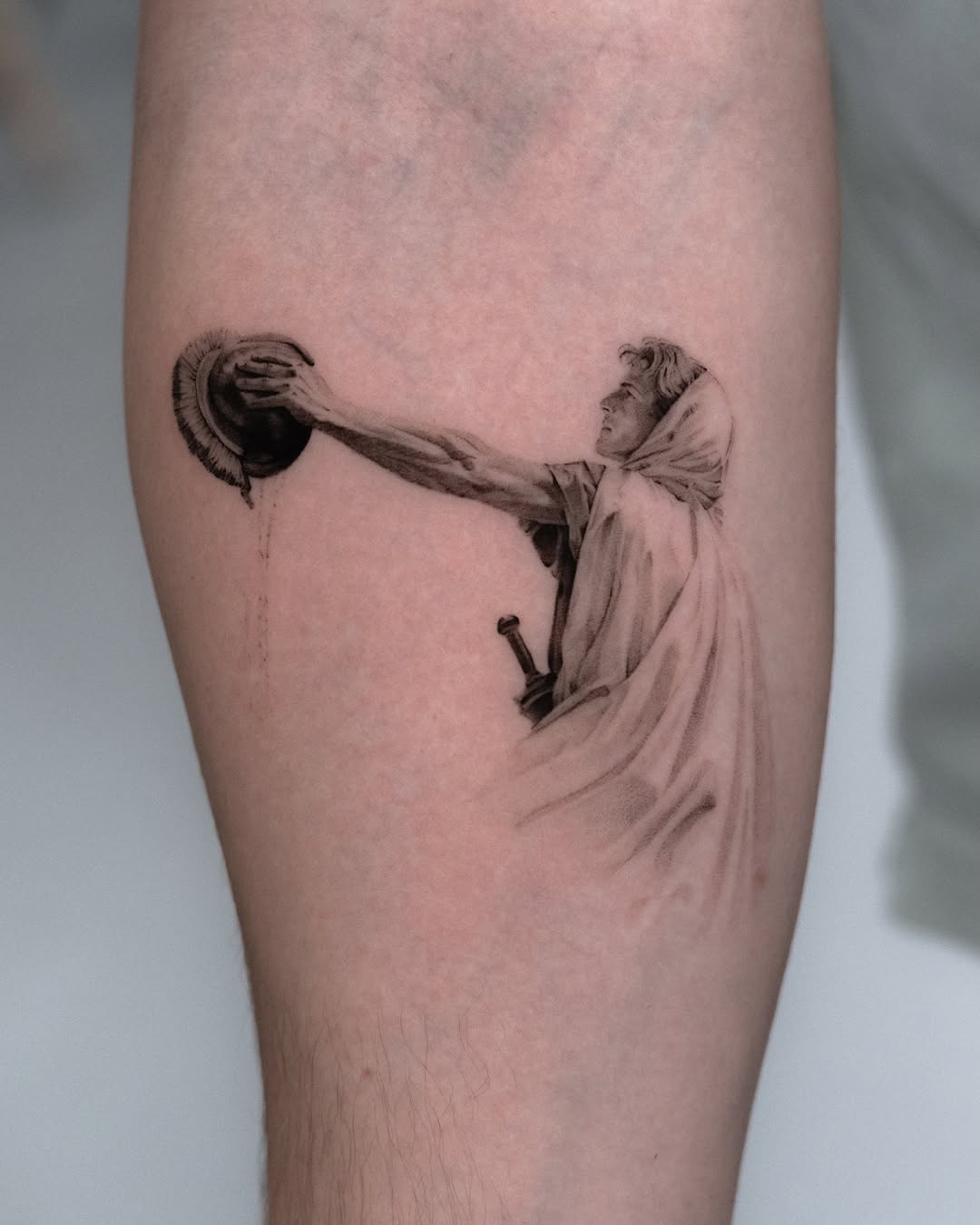 Tattoo by @turner_tattoos — realism, black_and_grey