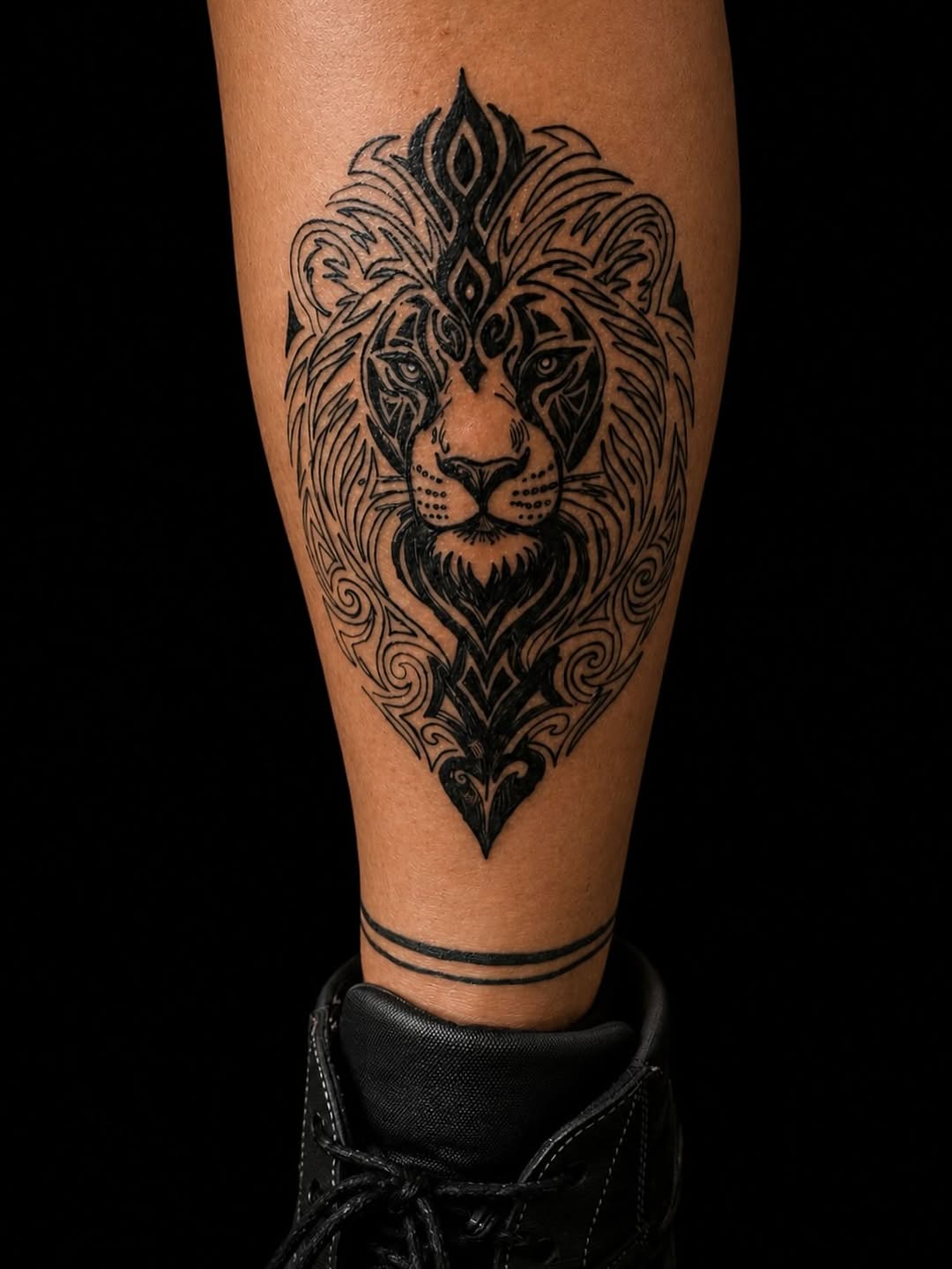Ornamental lion head ornamental tattoo on the forearm by Montero Ink™