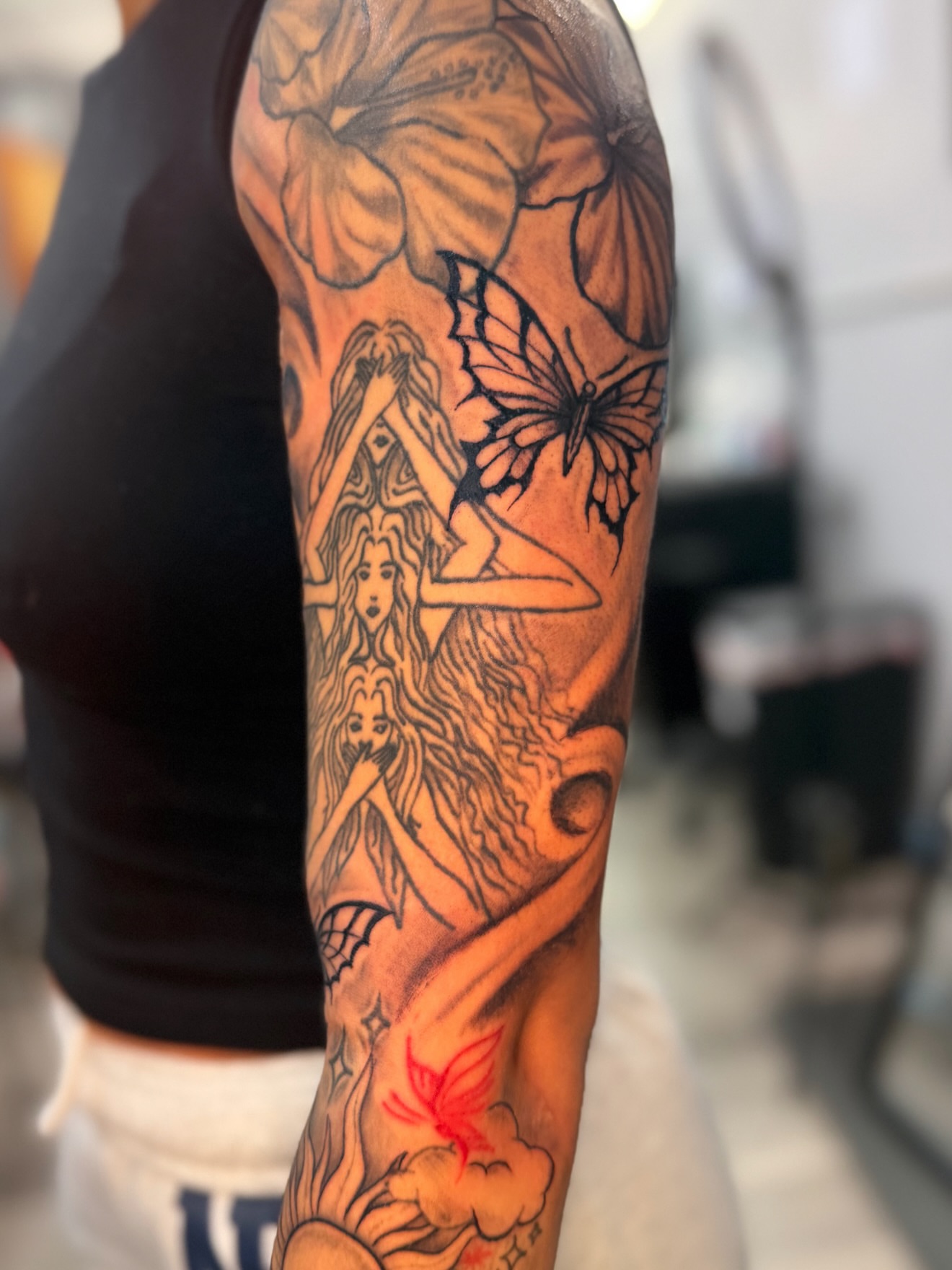 Mythical creatures neo-traditional tattoo on the forearm by JAE, Shreveport, Louisiana