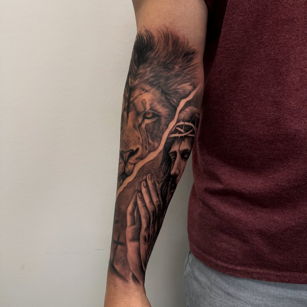 Tattoo by @lucidimprints_tattoo — realism, black_and_grey