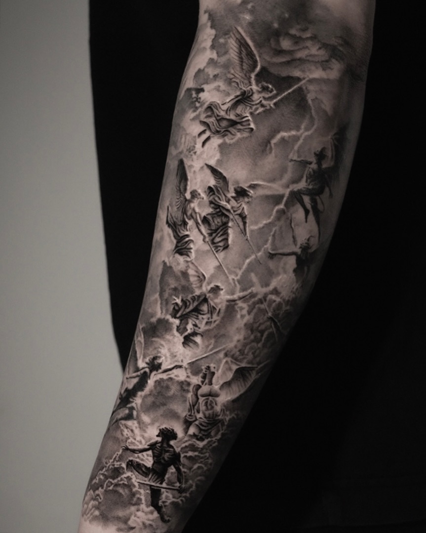 Tattoo by @tattooer_amu — black_and_grey, realism