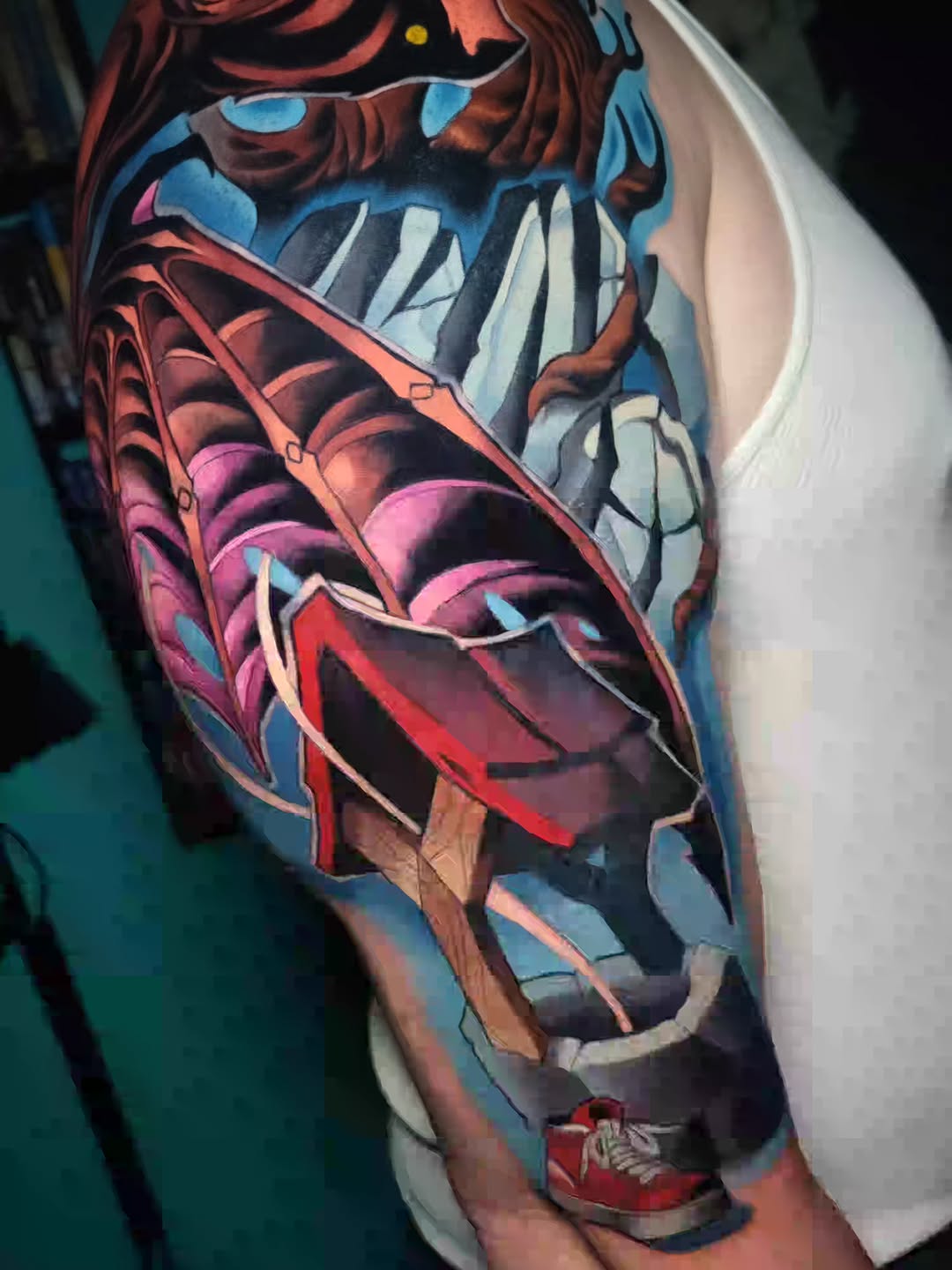 Tattoo by @shaunflinn_tattoos — new_school, trash_polka