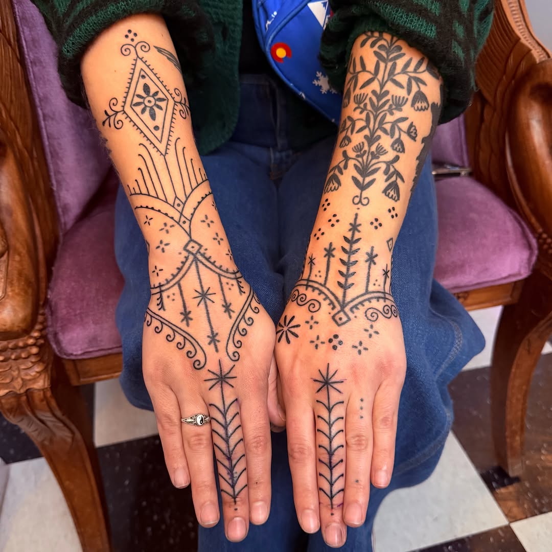 Tattoo by @cosmic___karma — fine_line, ornamental