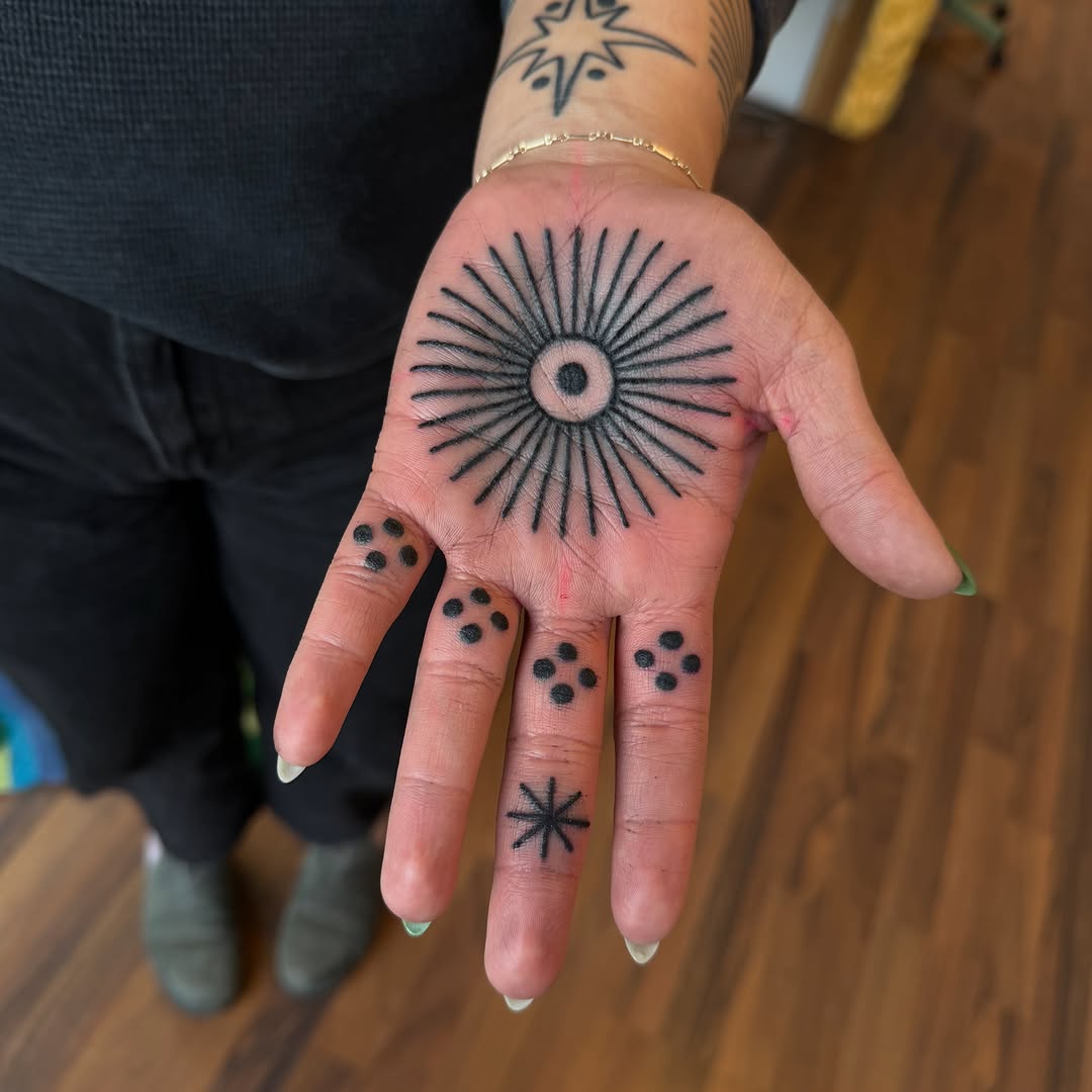 Tattoo by @cosmic___karma — geometric, dotwork