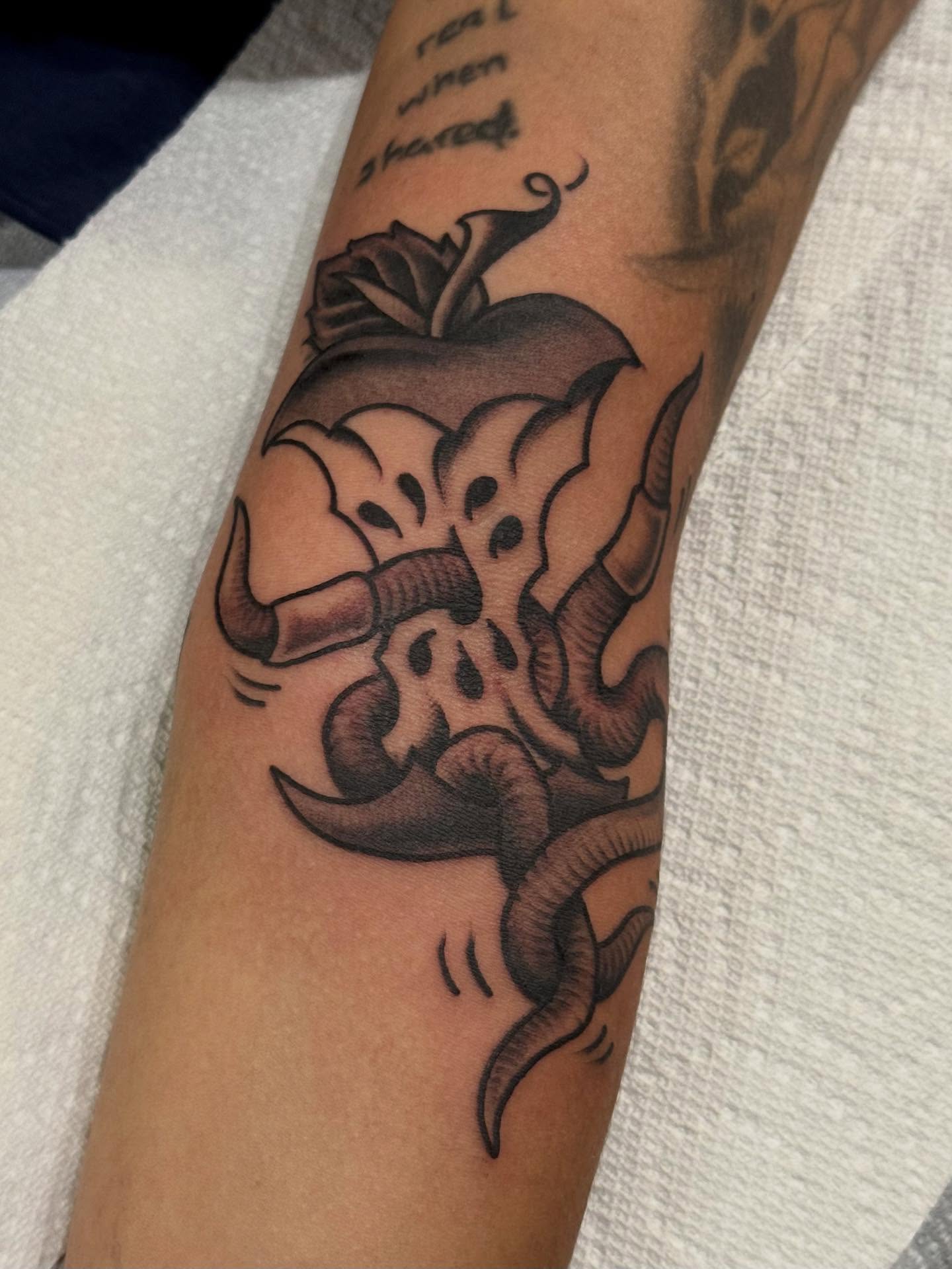 Tattoo by @crookedrain_crookedrain — black_and_grey