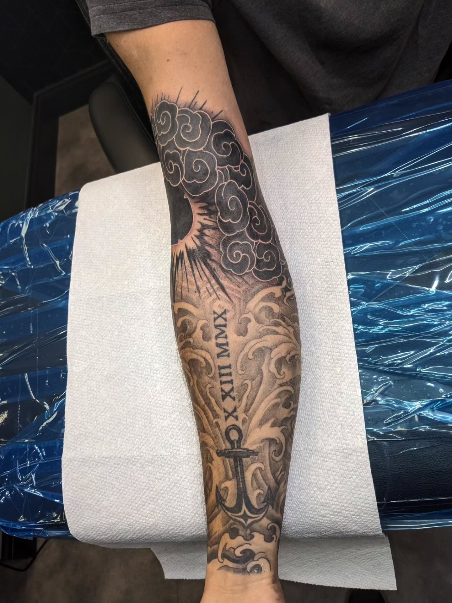 Tattoo by @infinite_enigma — black_and_grey, japanese_irezumi