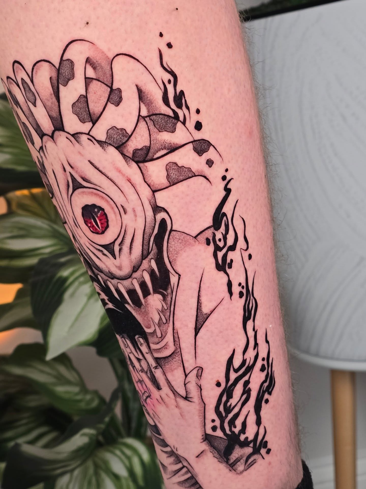 Snake and hand realism tattoo on the forearm by Scribbles (Teala René), Charlotte, North Carolina