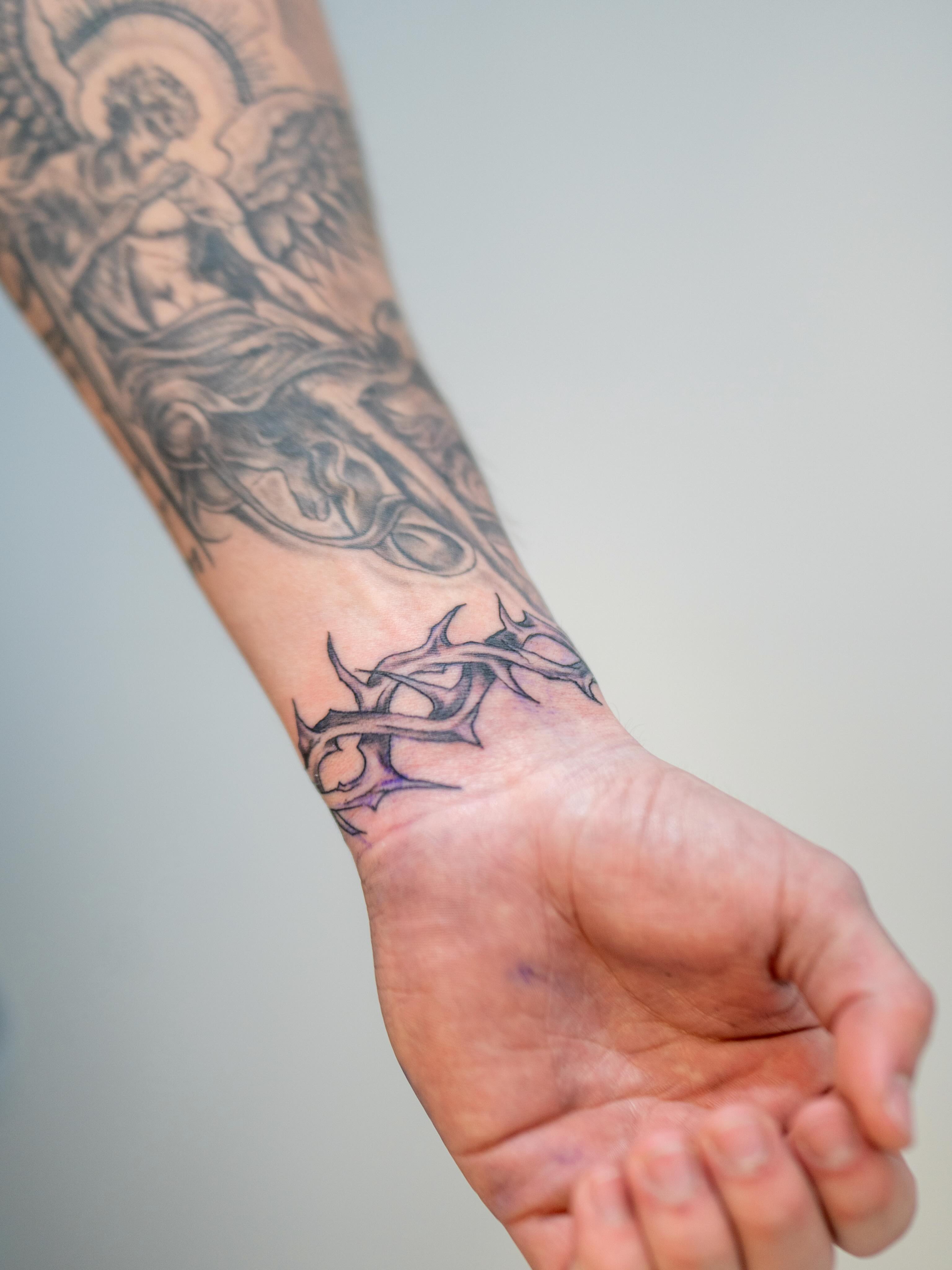 Tattoo by @skylito_creations — black_and_grey