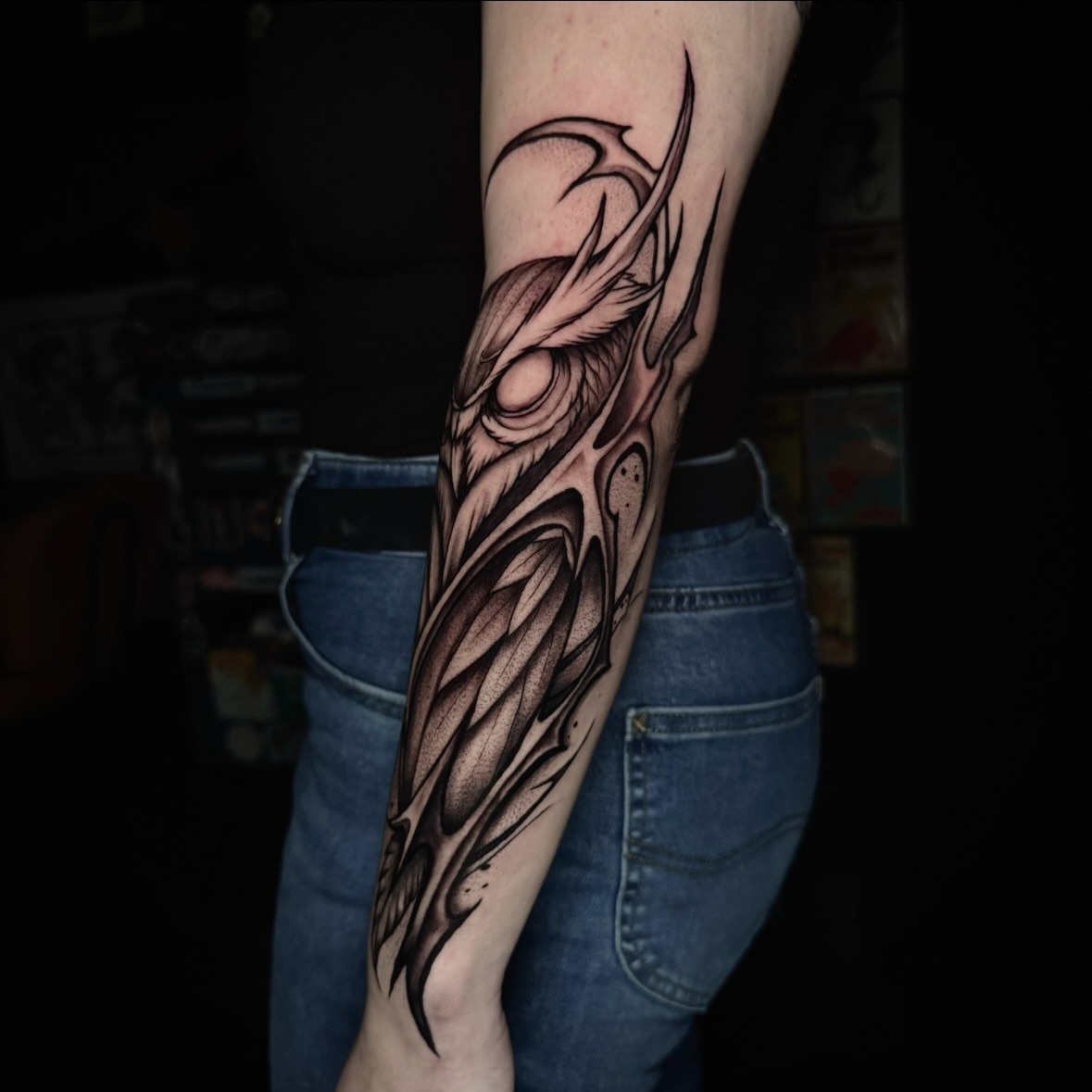 Tattoo by @corycabletattoos — black_and_grey, geometric