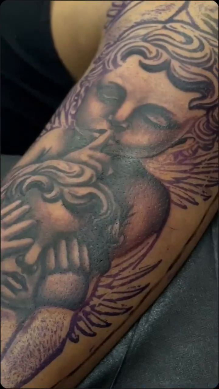 Tattoo by @3mtatts — black_and_grey, realism