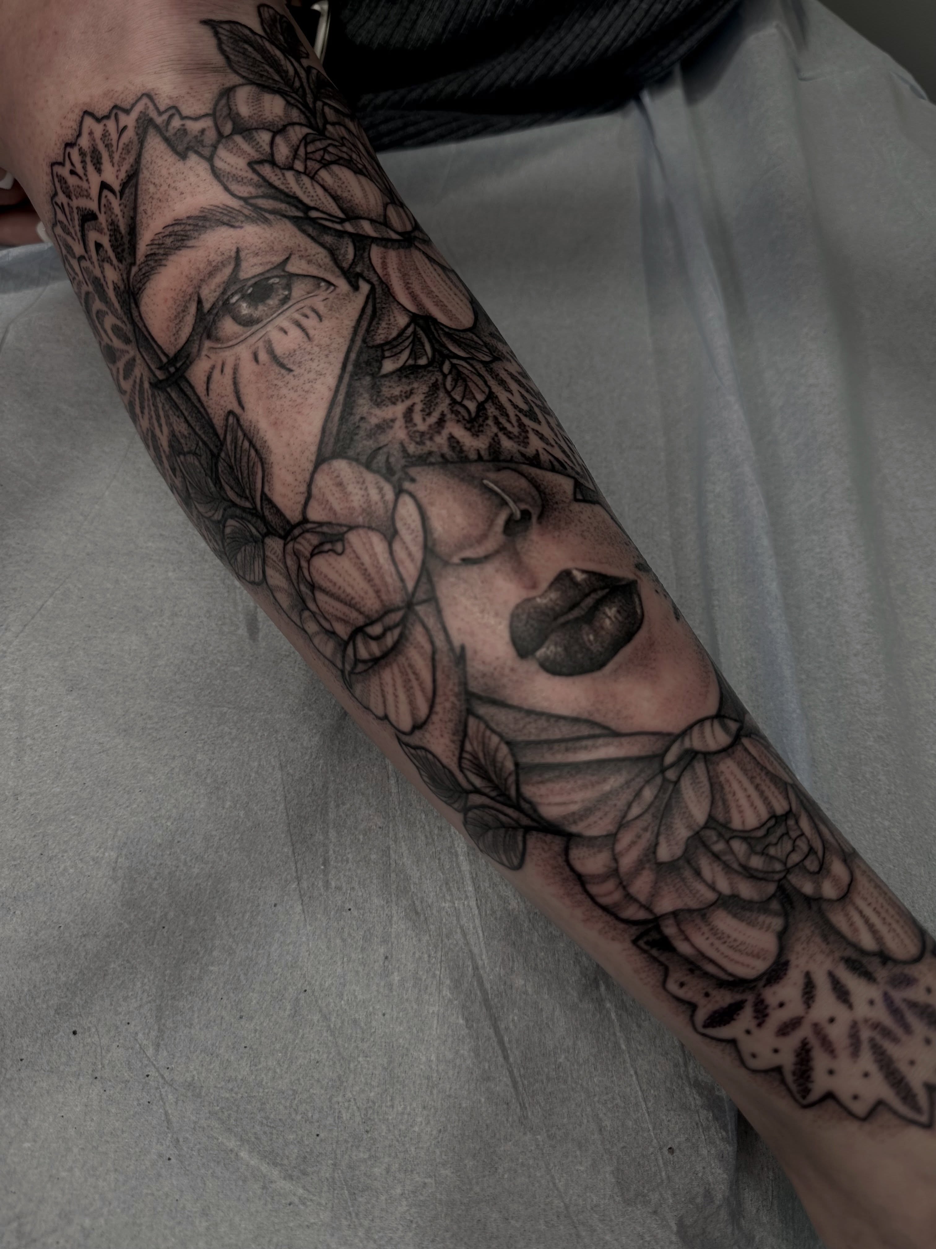 Tattoo by @bumbleknee_tattoos — black_and_grey, realism