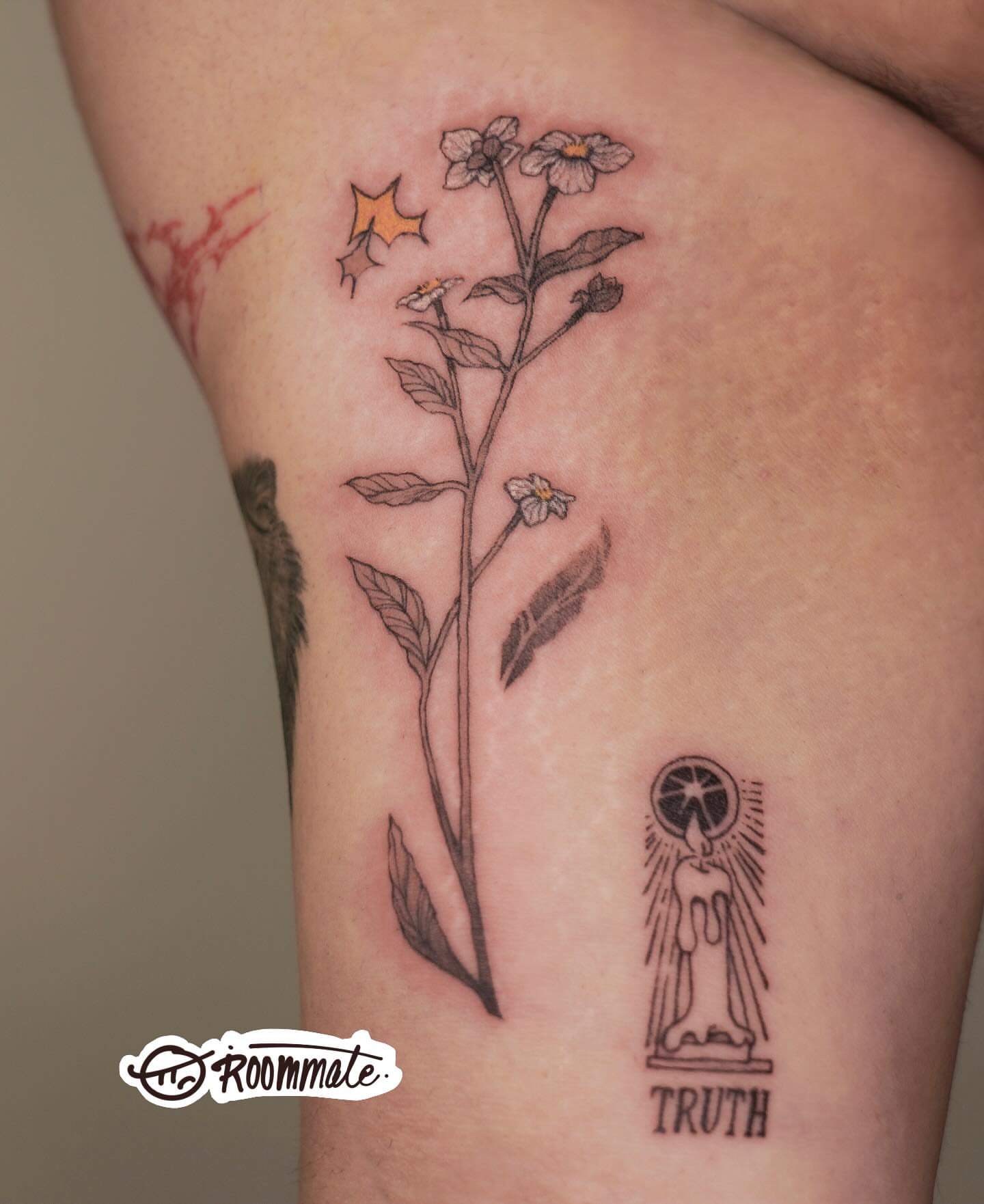 Tattoo by @roommate_tat — black_and_grey
