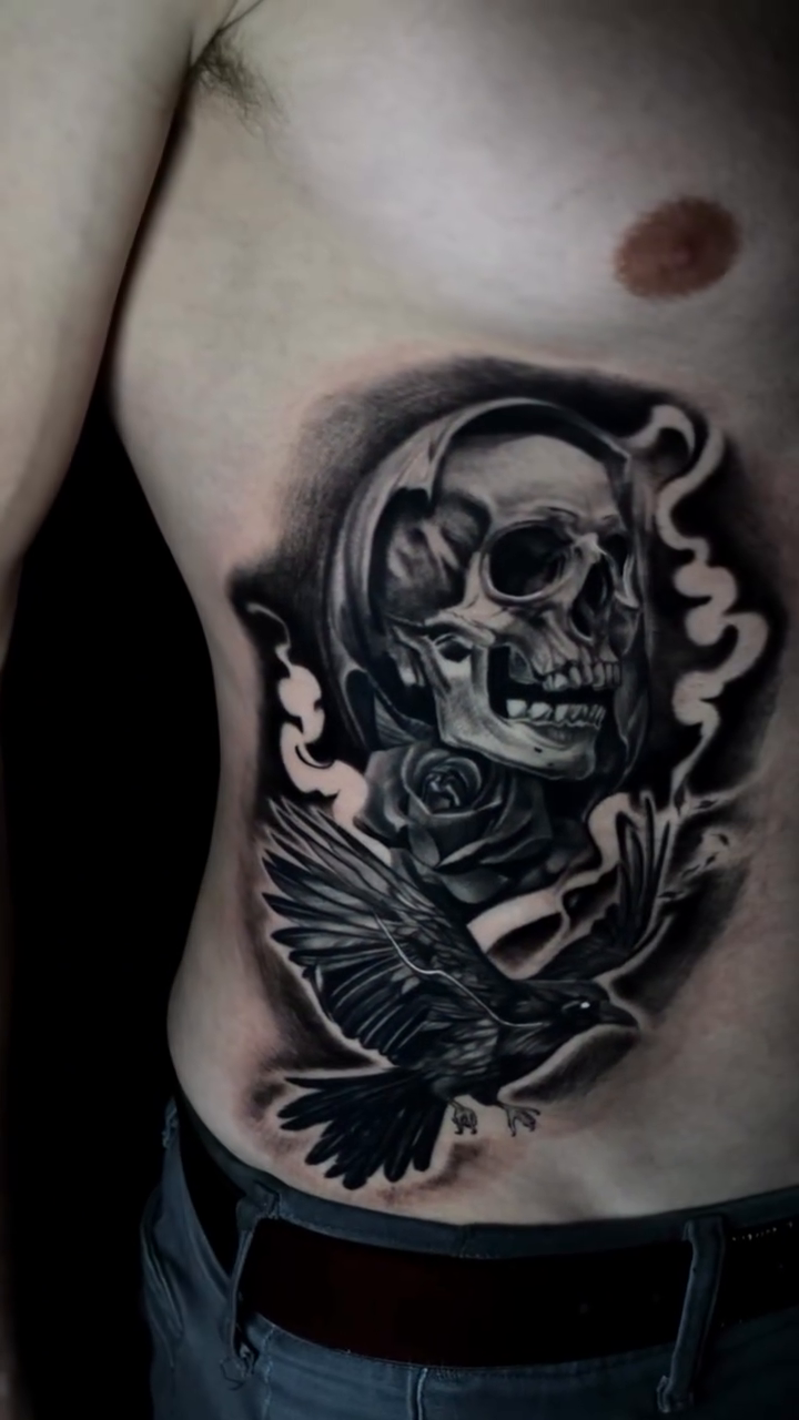 Tattoo by @inkcredible_tattoo_vb β dark_realism, black_and_grey