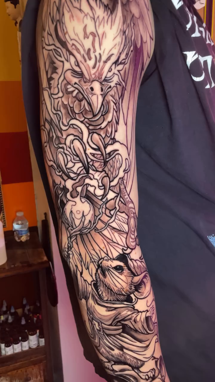 Tattoo by @_justin_reid_ — japanese_irezumi, black_and_grey