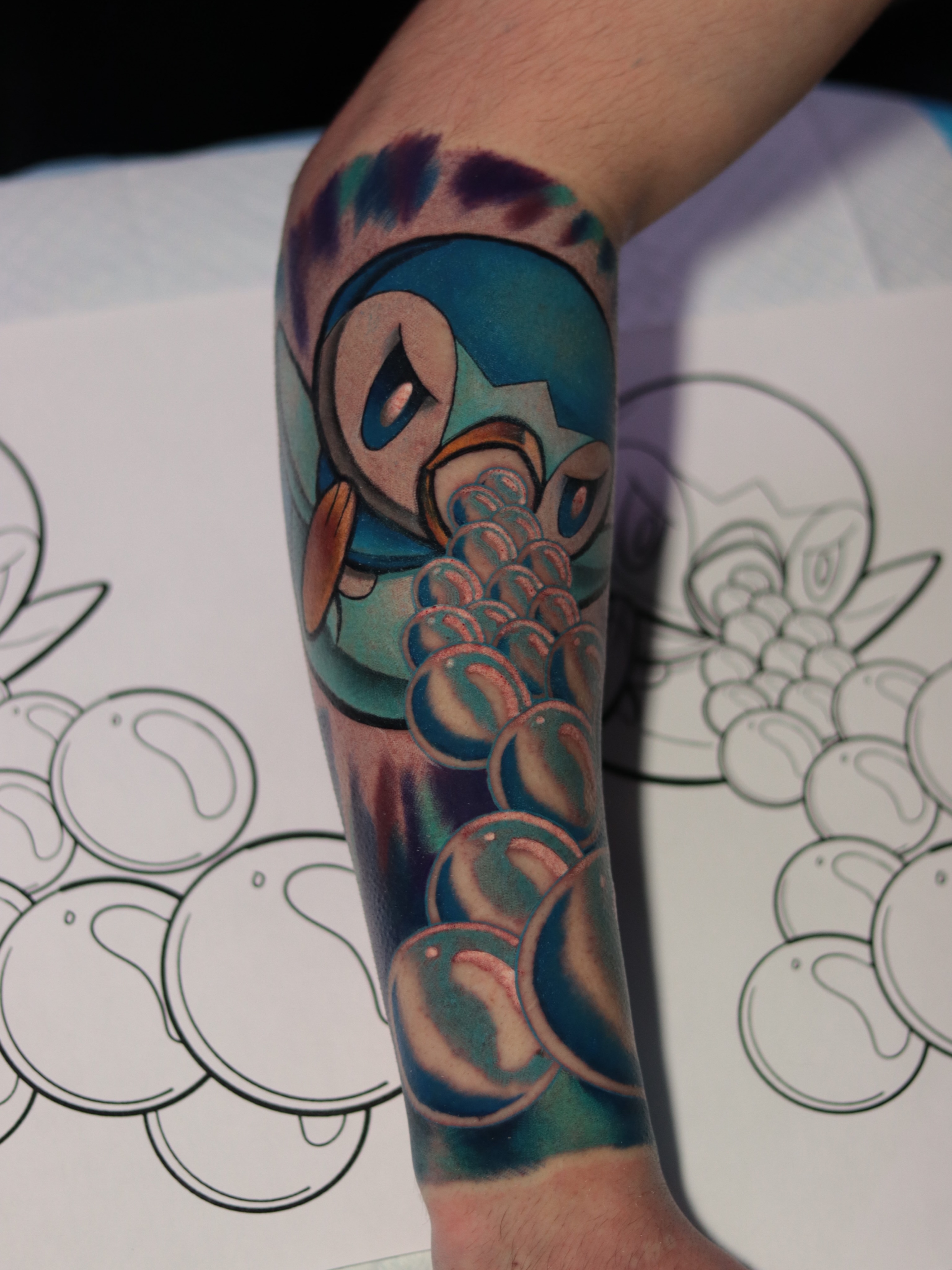 Squirtle new school tattoo on the forearm by Tracci King