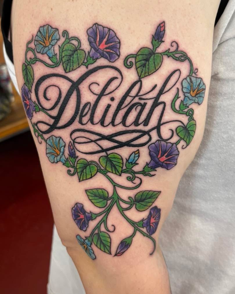 Tattoo by @idlehandsnola — lettering_script, fine_line