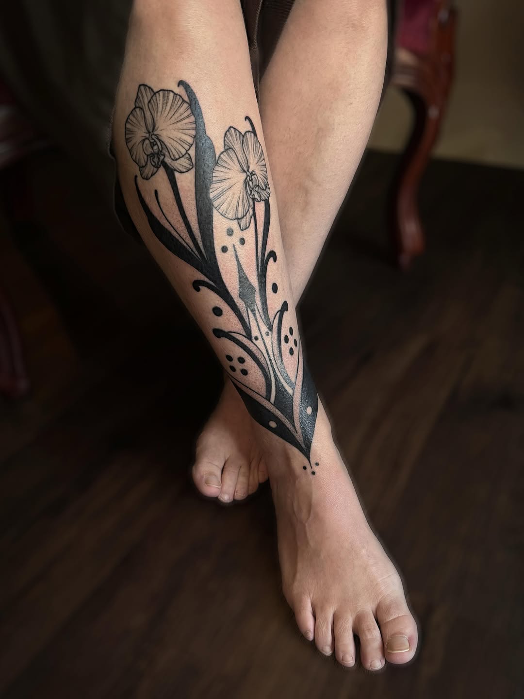 Tattoo by @tattoowitchmal — black_and_grey, ornamental
