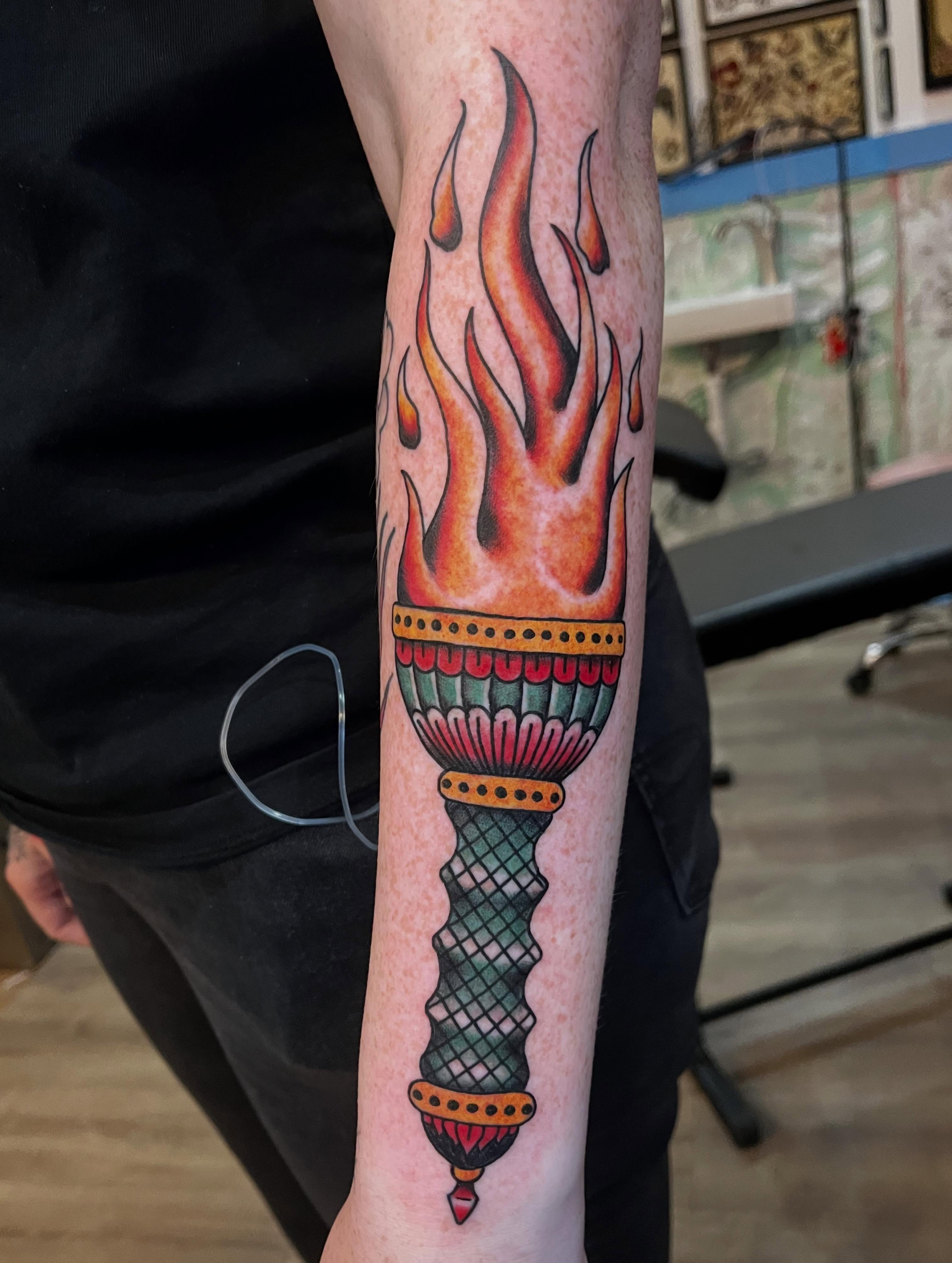 Tattoo by @jesse_fraser — american_traditional, geometric