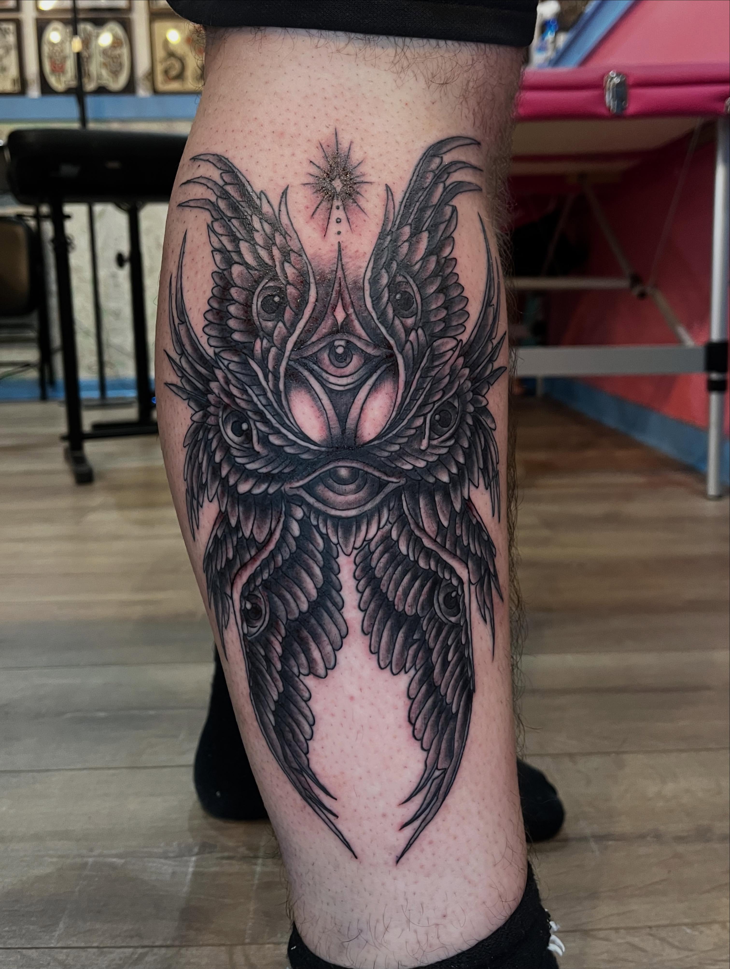 Tattoo by @jesse_fraser — black_and_grey, geometric