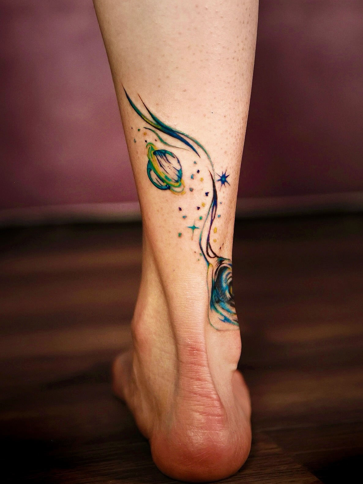 Tattoo by @less_salt_tatt — watercolor
