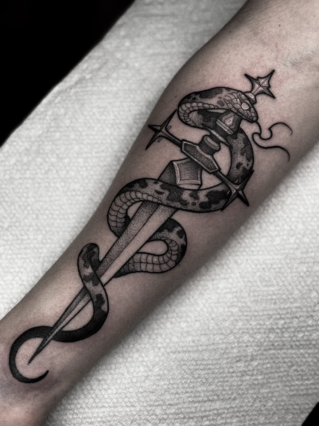 Tattoo by @inkedbydane — black_and_grey, dotwork