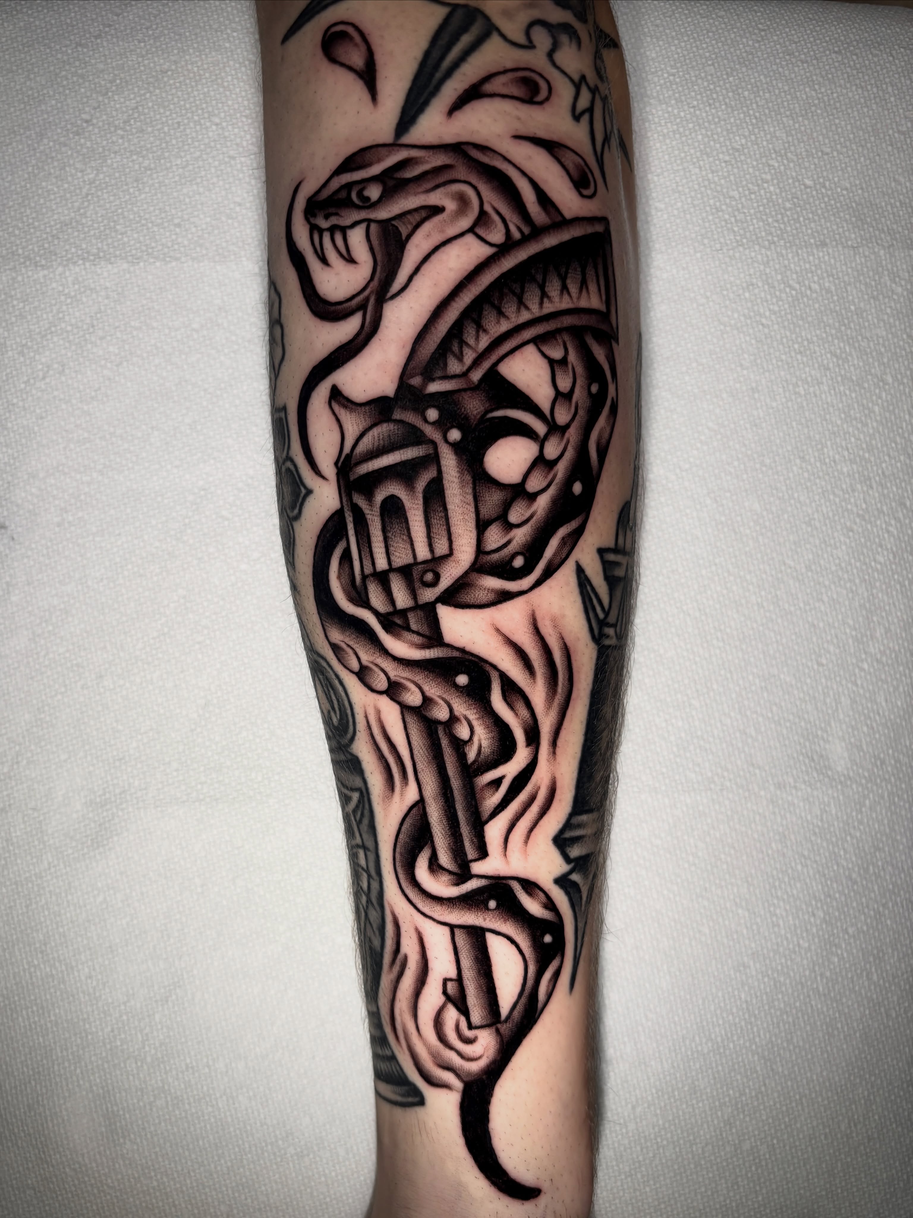 Tattoo by @mattelliotttattoos — american_traditional, black_and_grey