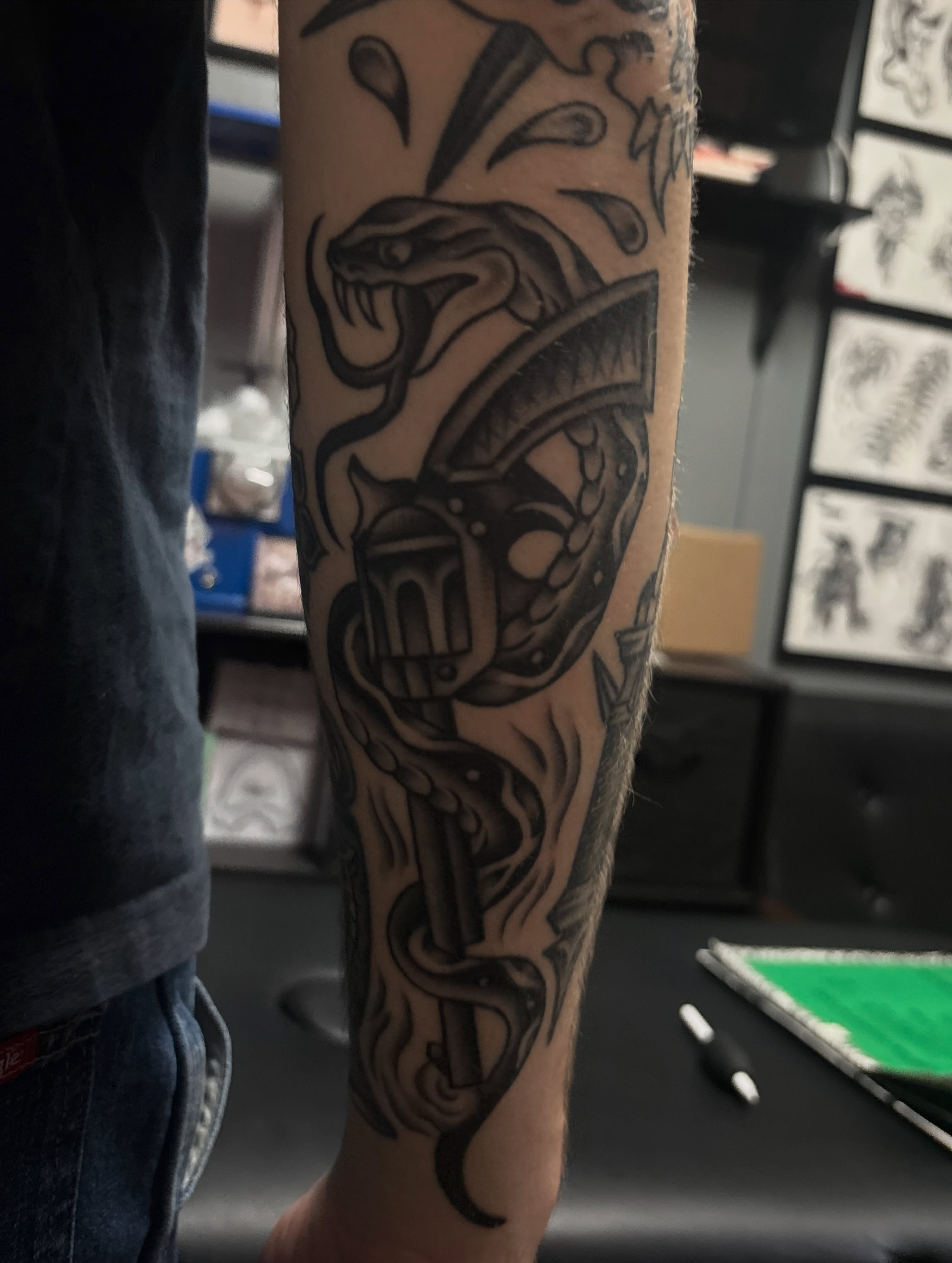 Tattoo by @mattelliotttattoos — american_traditional, black_and_grey