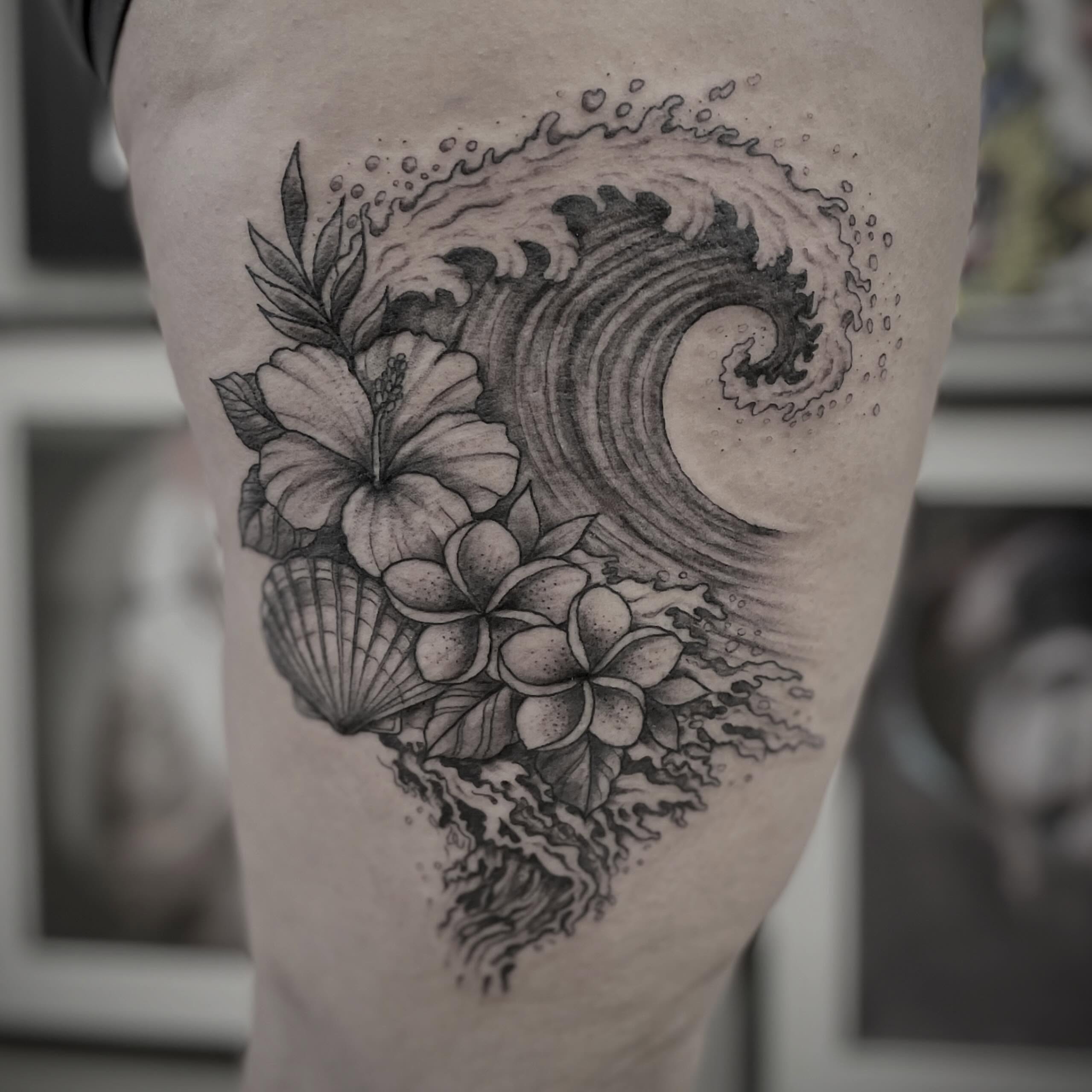 Tattoo by @jessalther — black_and_grey, dotwork