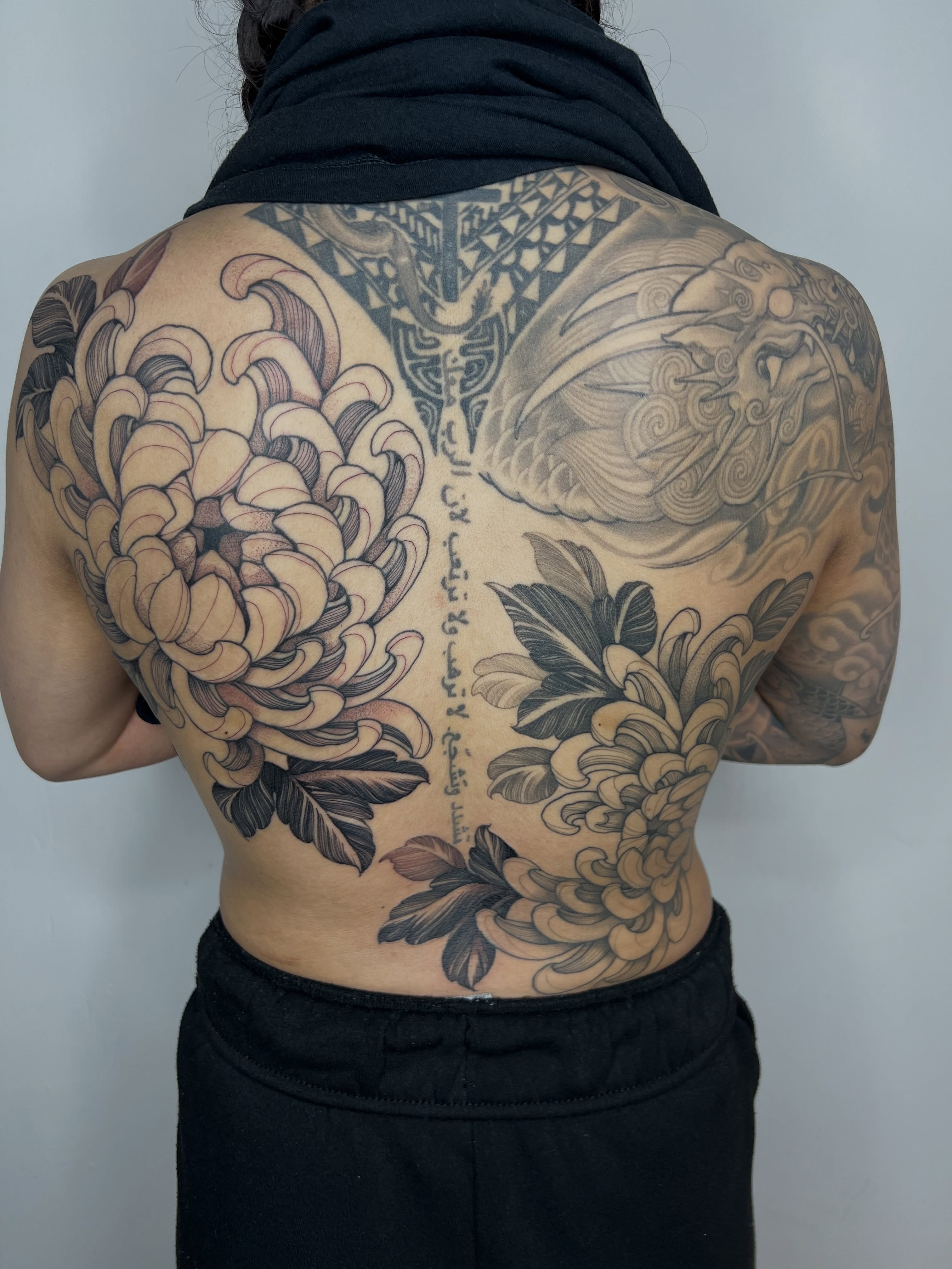 Tattoo by @miketa_tattoo — black_and_grey, japanese_irezumi