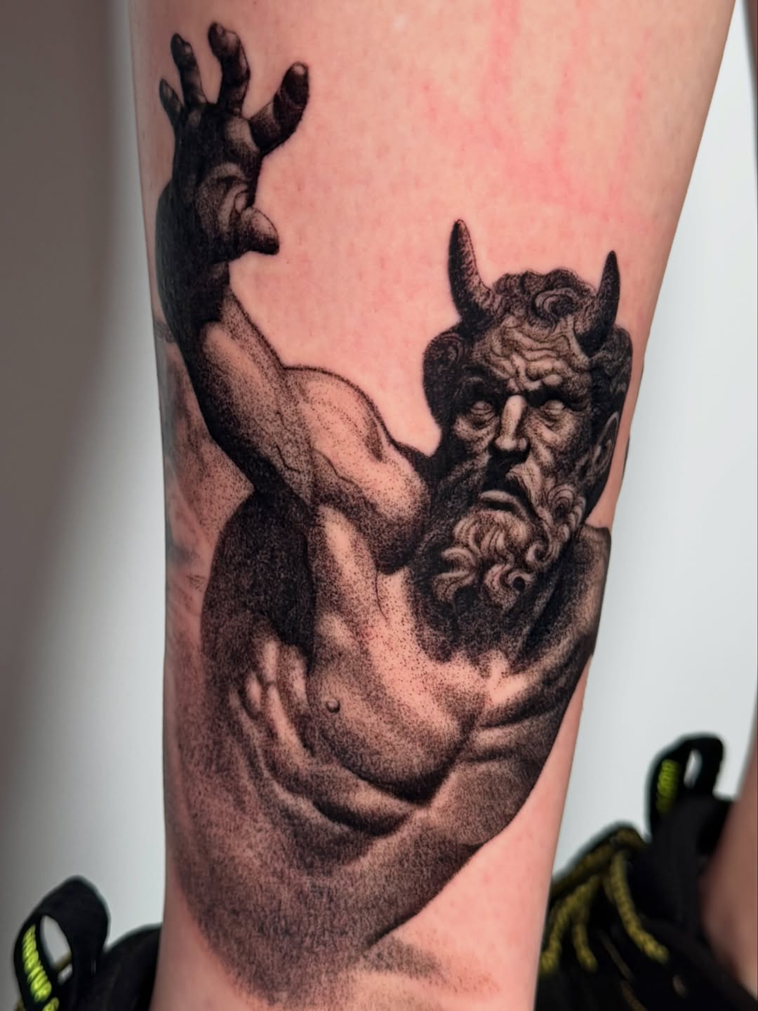 Tattoo by @toritattoos — black_and_grey, dotwork