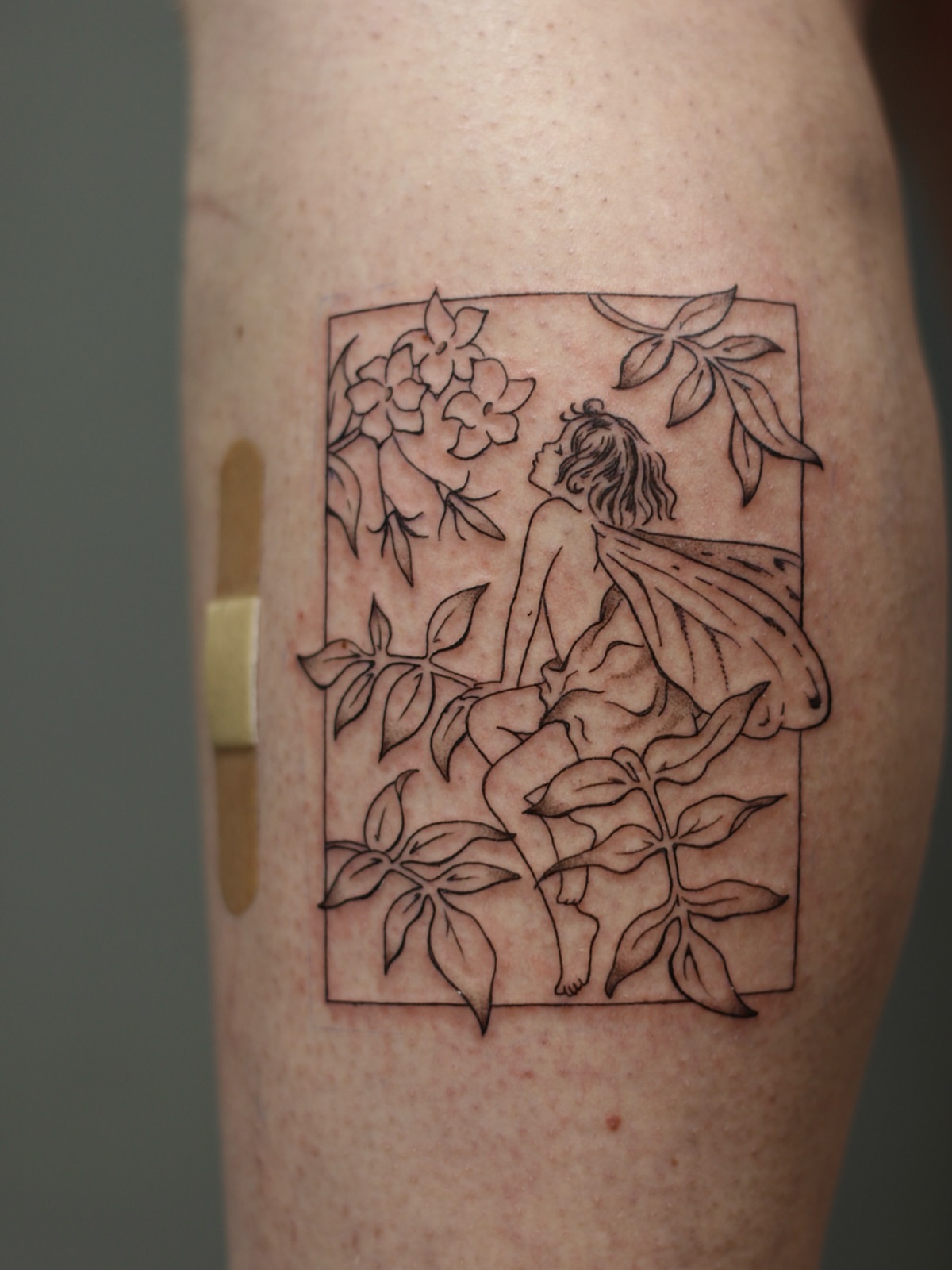 Fairy black and grey tattoo on the forearm by Amanda Karram