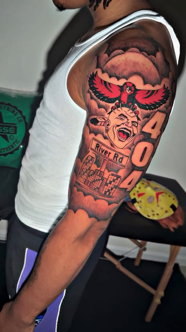 Tribute to a fallen friend realism tattoo by Atlanta Tattoo Artist βπ½