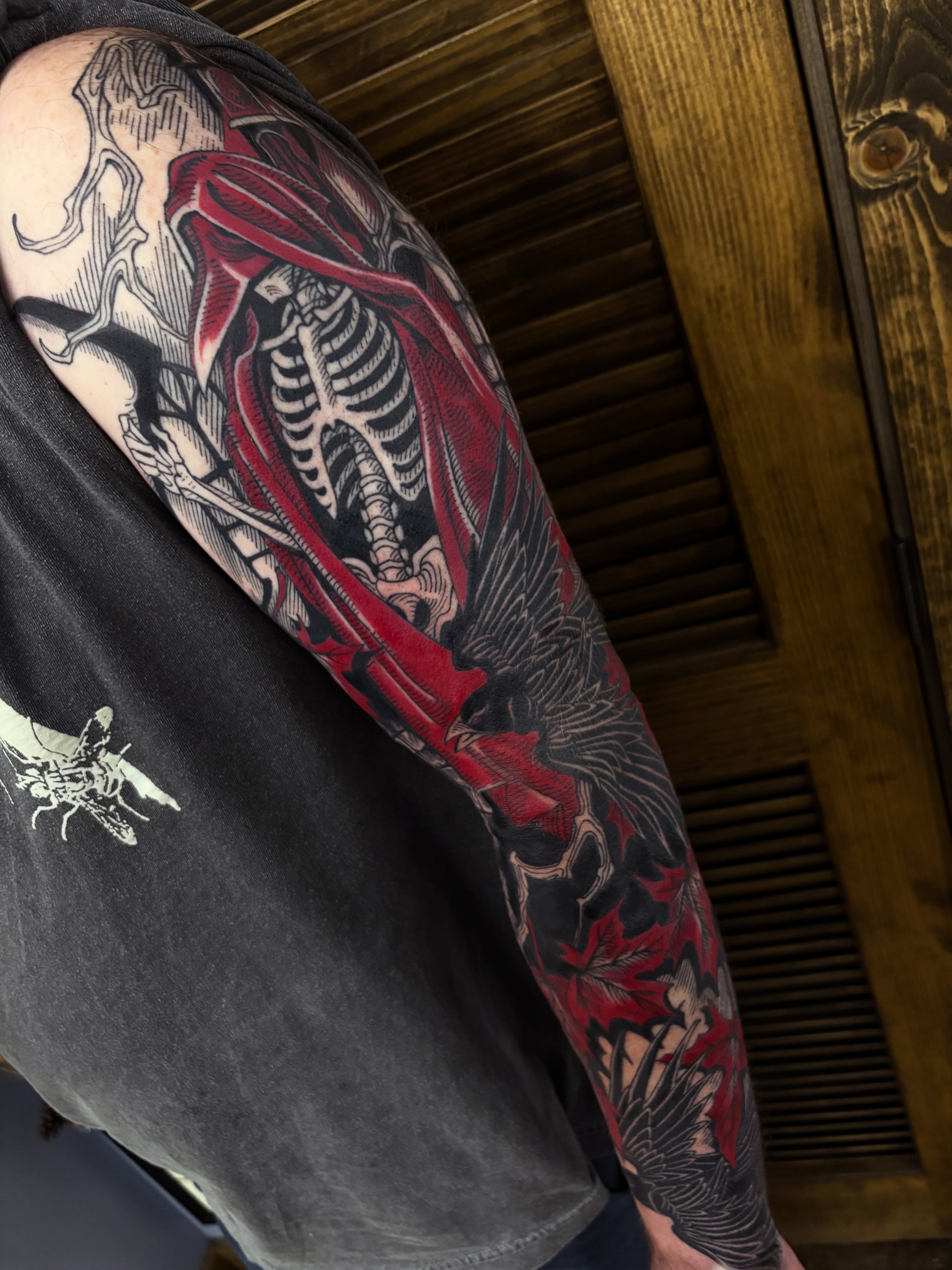 Tattoo by @aaronaddamstattoo — american_traditional, dark_realism
